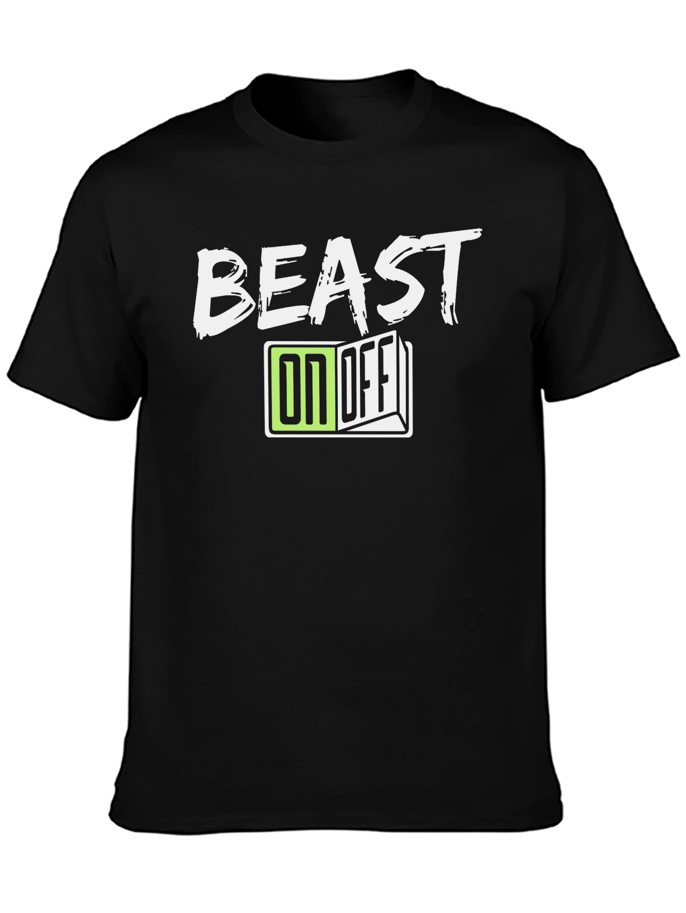 Black Beast On/Off Graphic Tee - Stylish Men's Black T-Shirt view 3