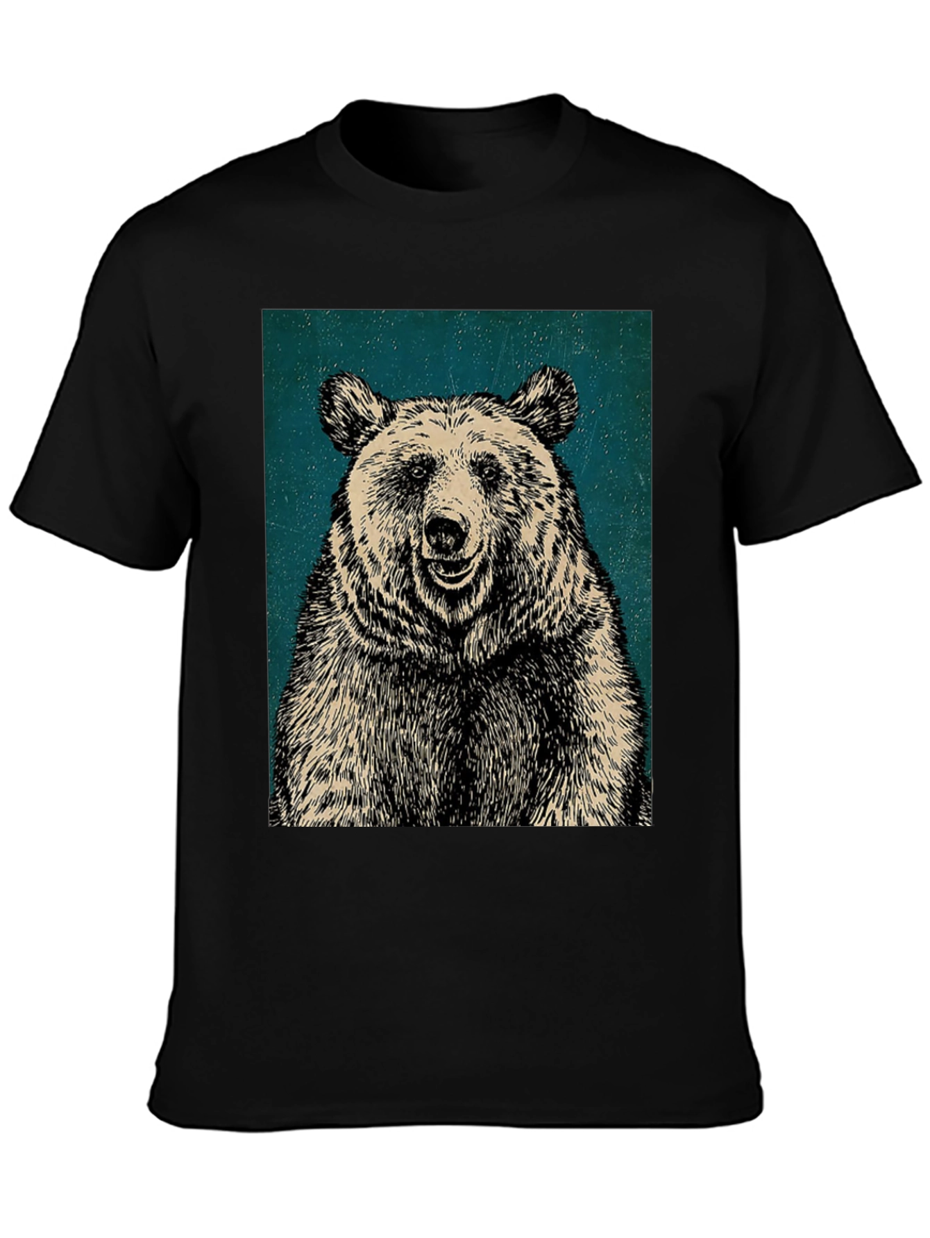 Black Men's Black Bear Graphic T-Shirt view 3