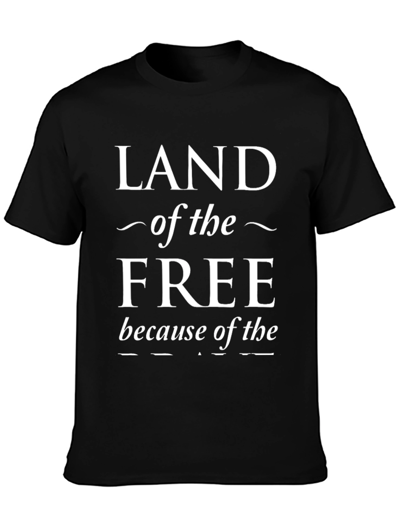 Black Land of the Free T-Shirt Patriotic USA view 3