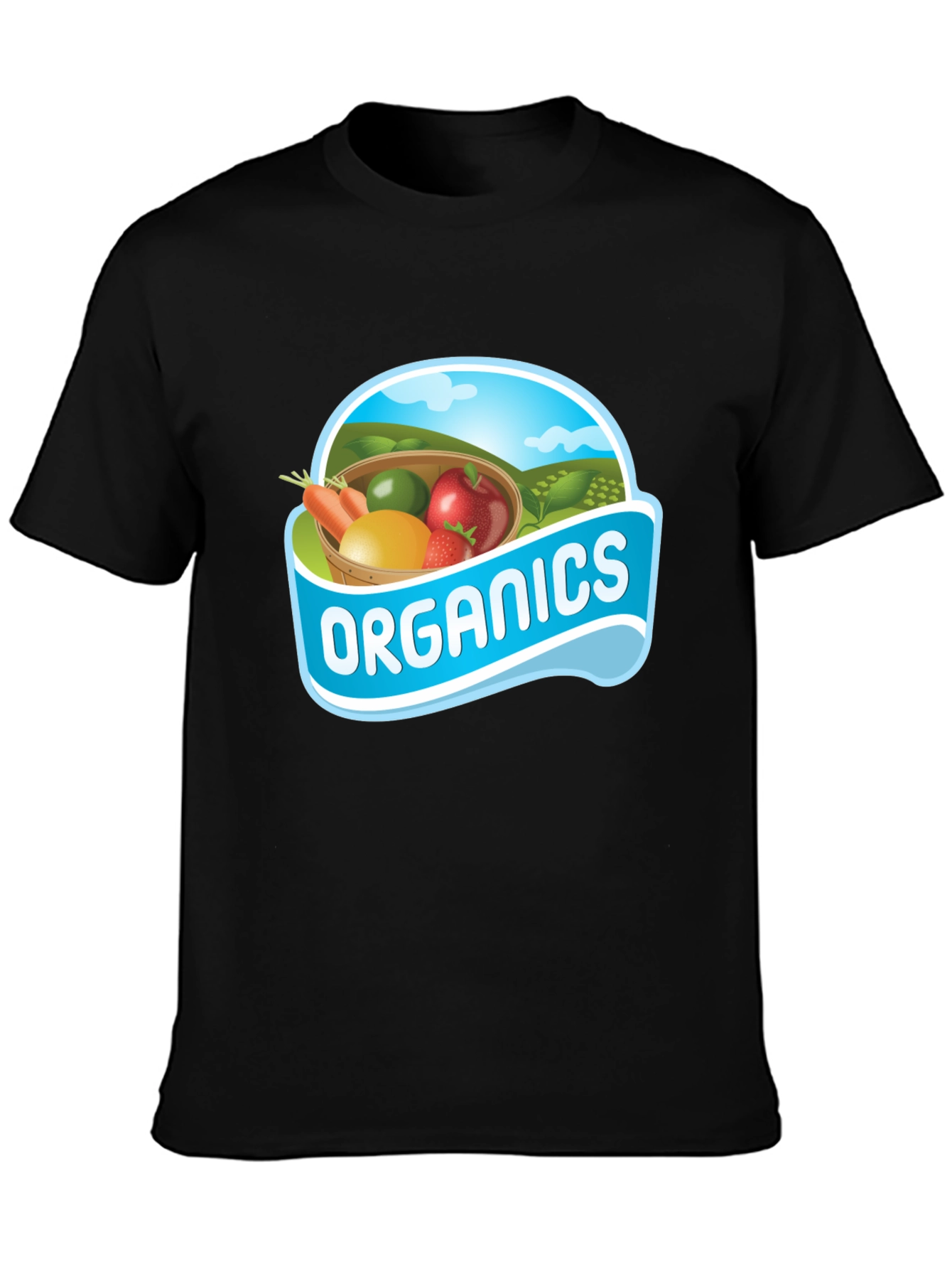 Black Organic Produce T-Shirt - Farm Fresh Style view 3