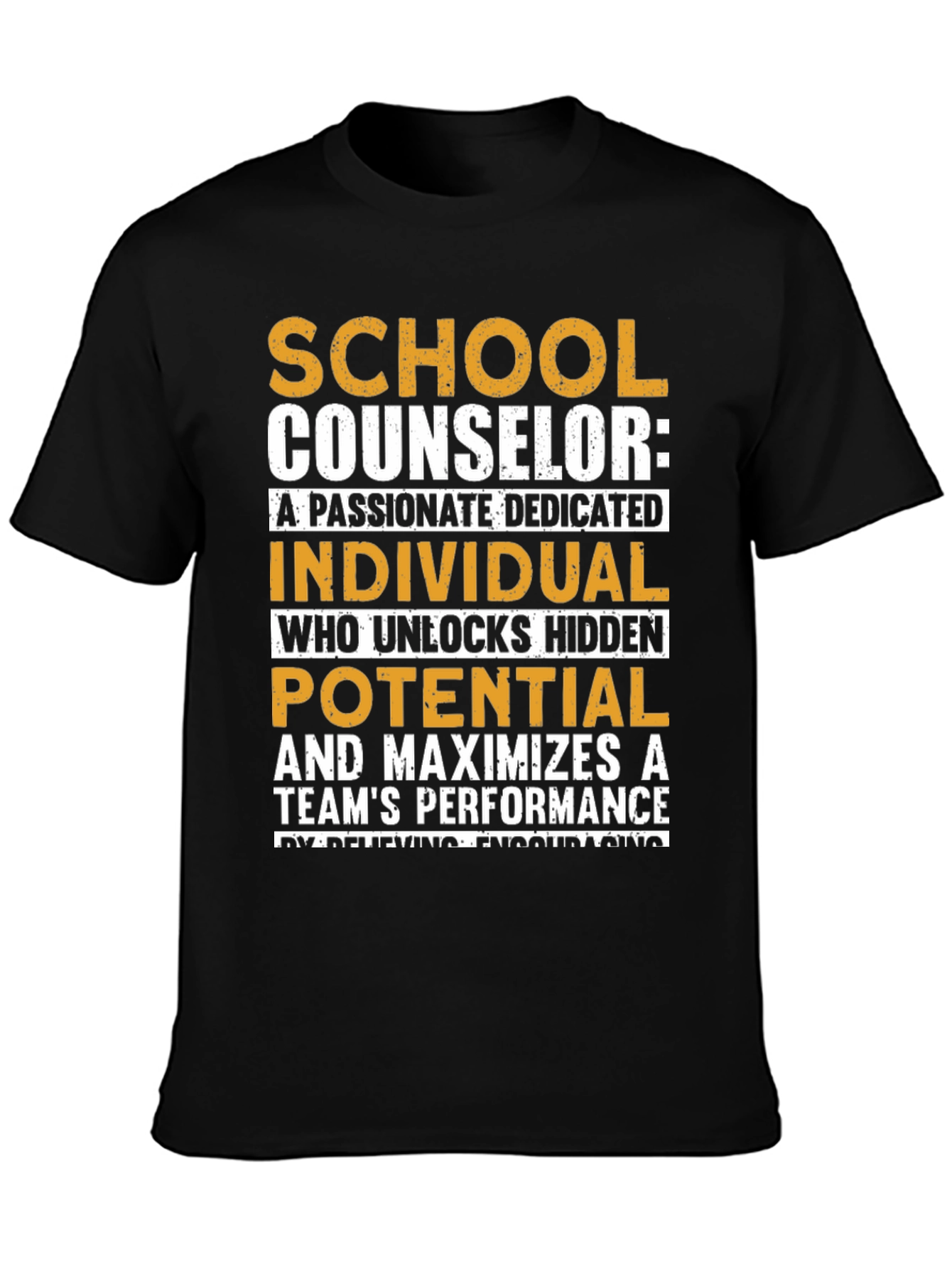 Black School Counselor Passionate Dedicated T-Shirt view 3