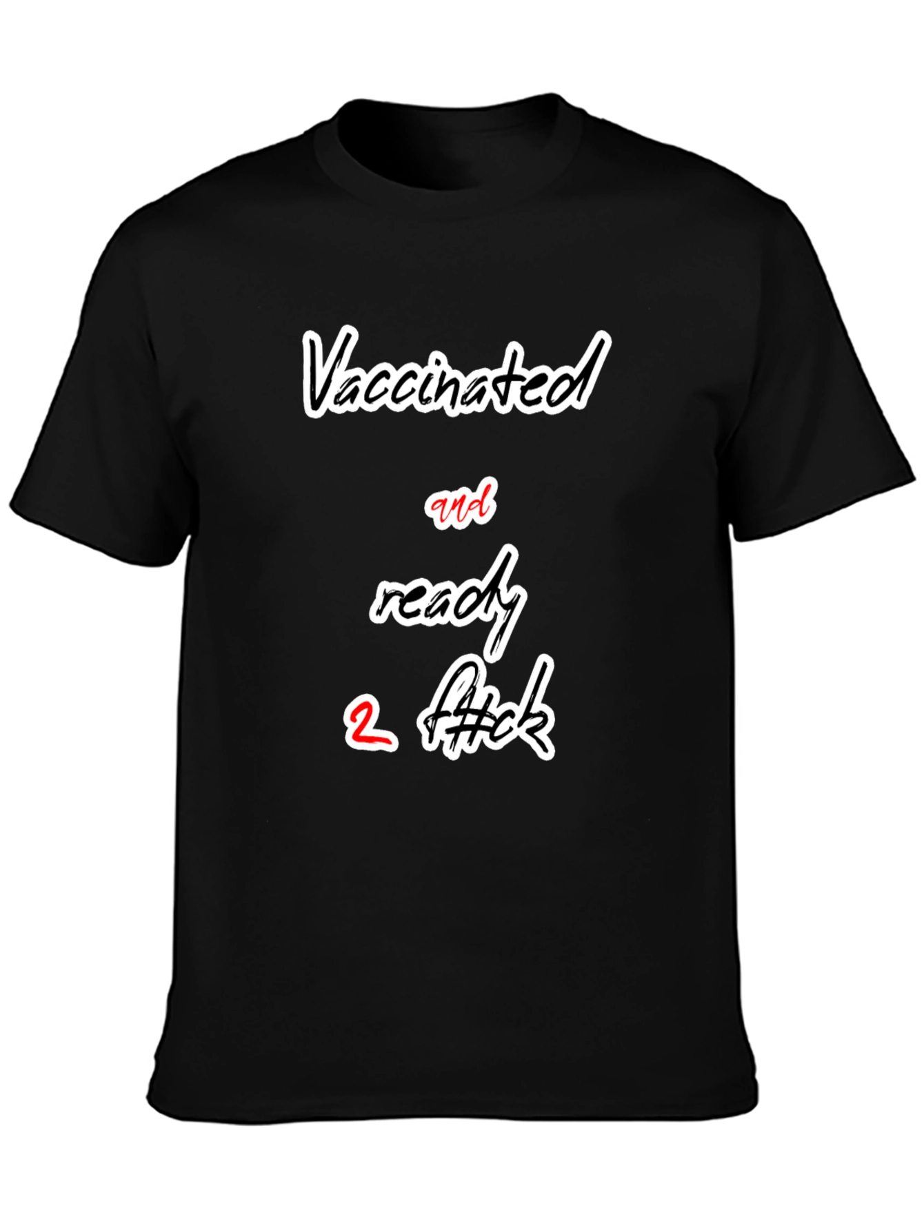 Black Vaccinated & Ready Graphic T-Shirt view 3