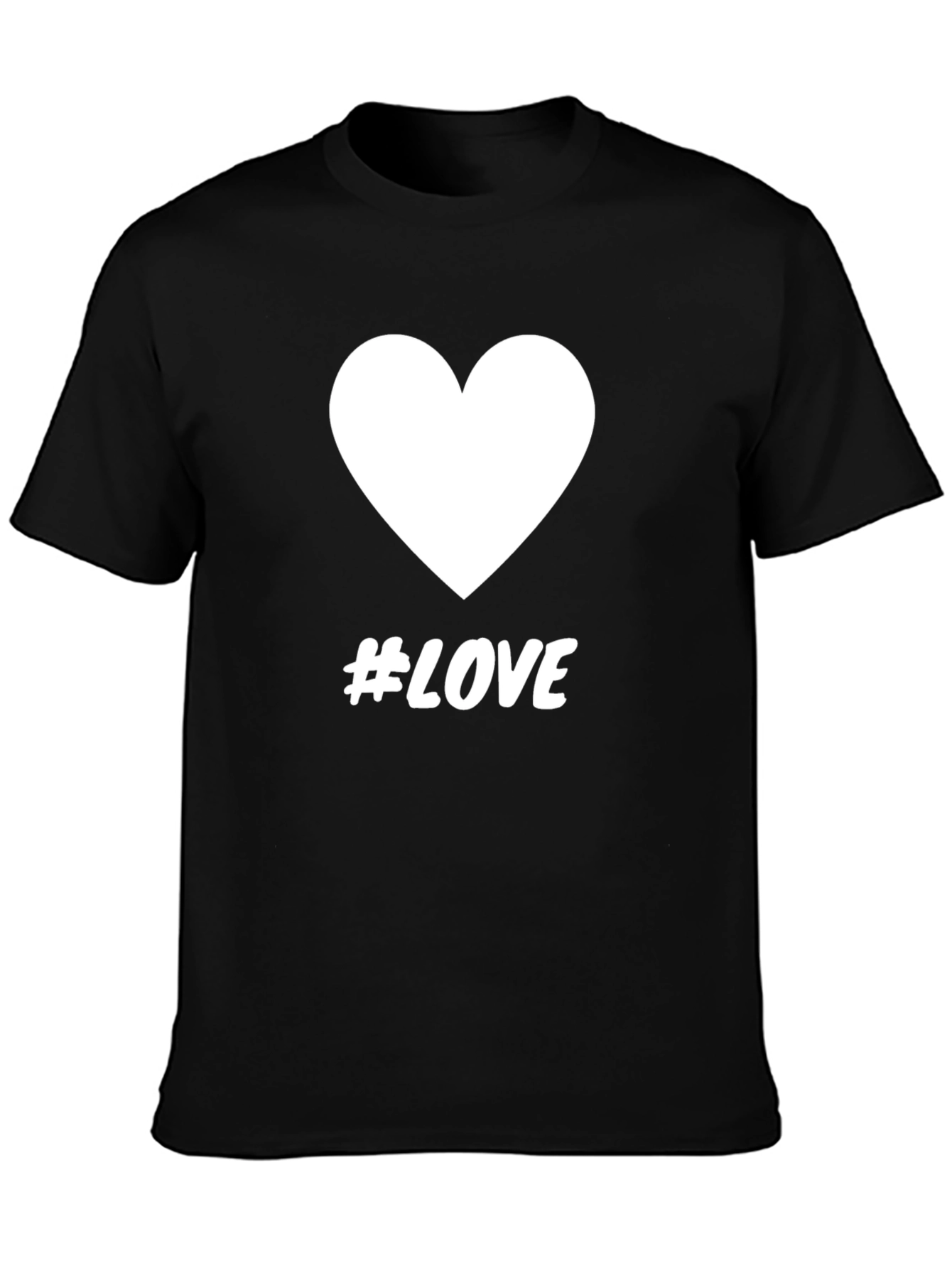 Black Love Hashtag Graphic Tee - Black Cotton view 3