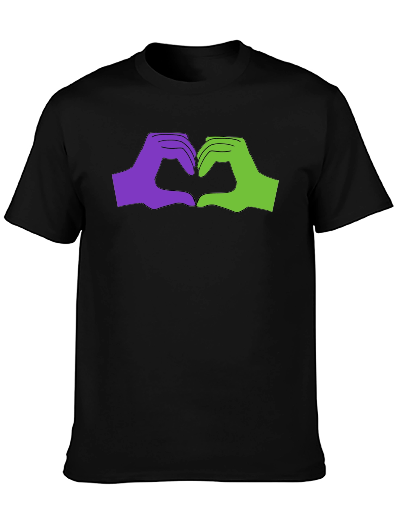 Black Love Sign Language Graphic Tee - Black Cotton T-Shirt view 3