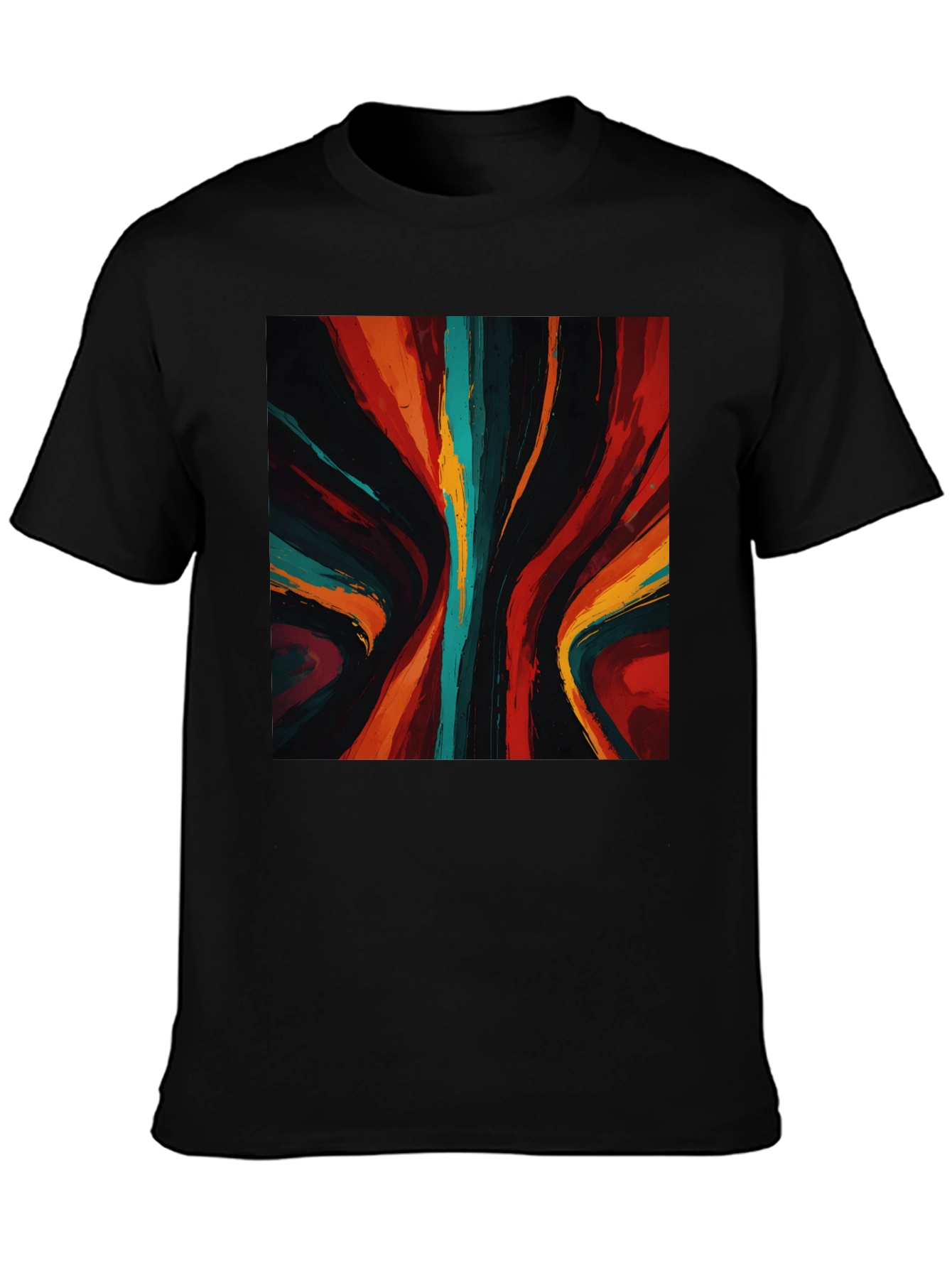Black Abstract Art Graphic Tee - Bold Black Shirt view 3