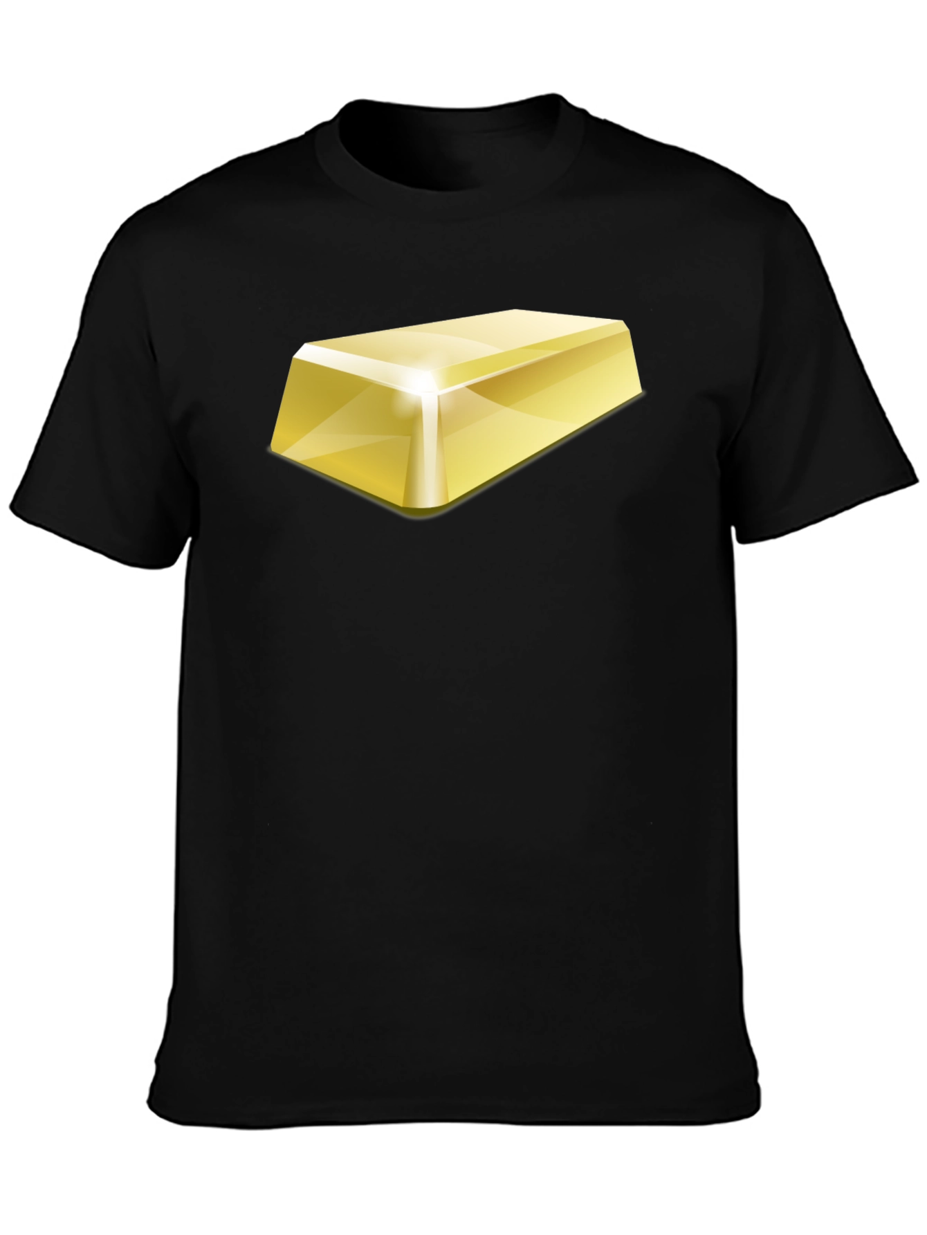 Black Gold Bar Graphic Tee - Premium Black Cotton view 3