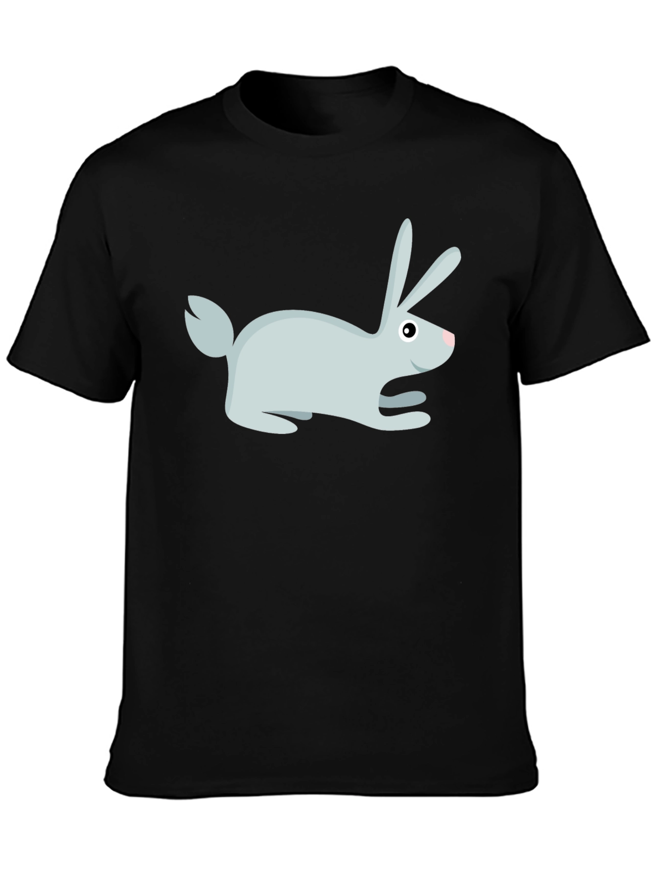 Black Rabbit Graphic Print Crew Neck T-Shirt view 3