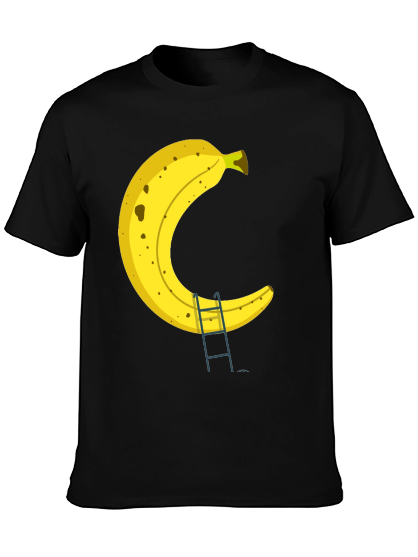 Black Banana Ladder Black T-Shirt - Funny Fruit Graphic Tee view 3
