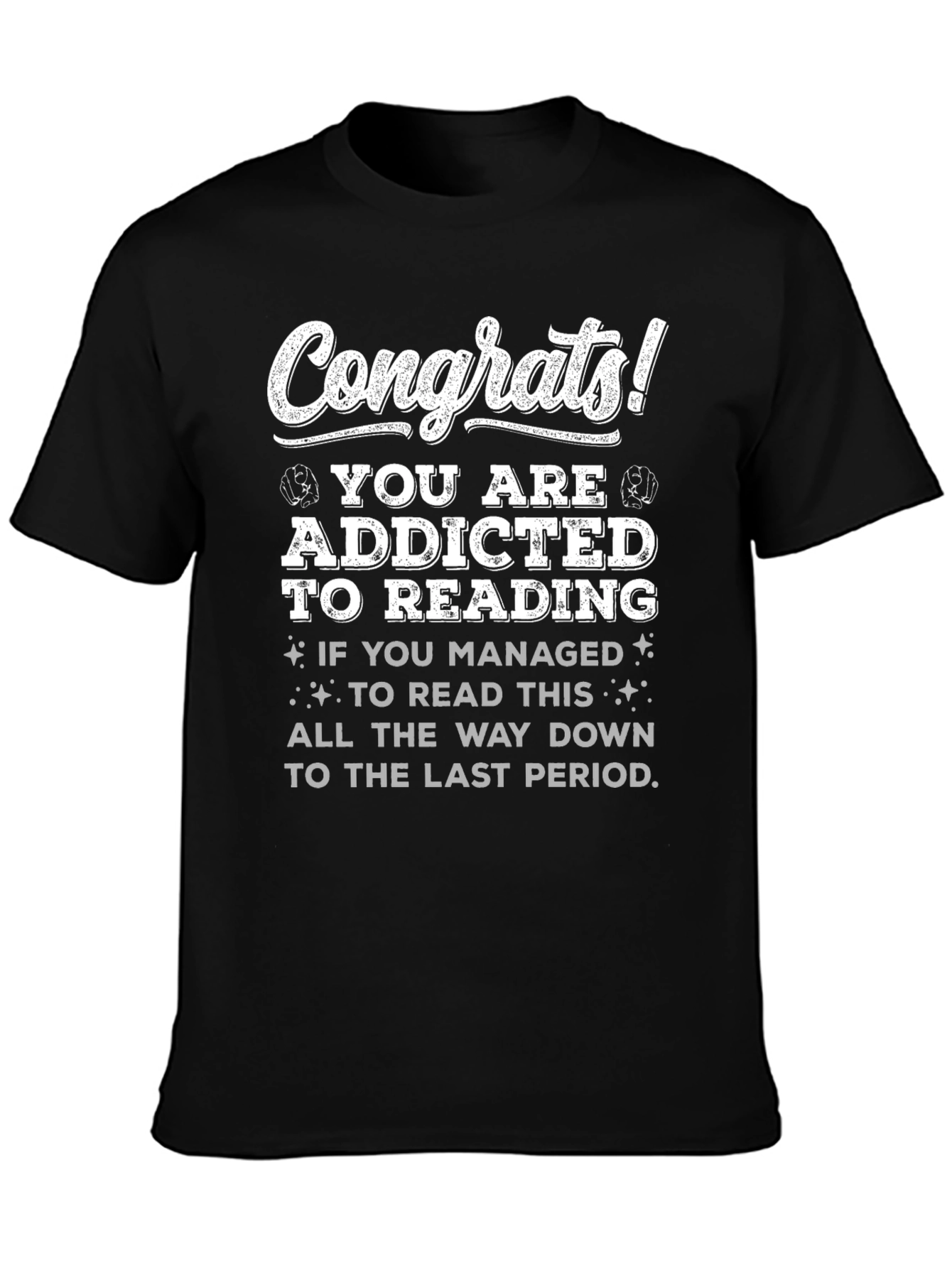Black Addicted to Reading T-Shirt view 3