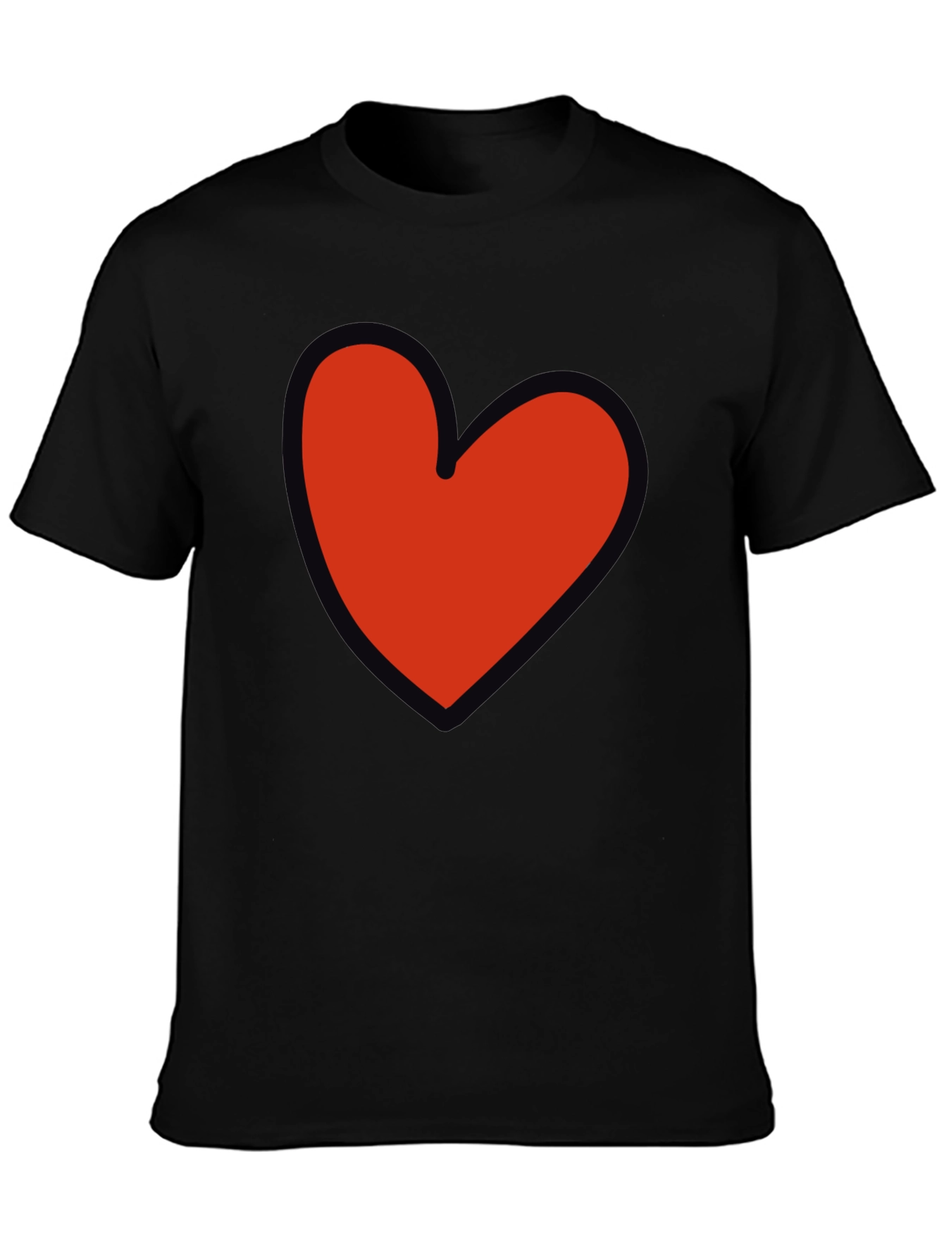 Black Heart Graphic T-Shirt - Black Casual Tee view 3
