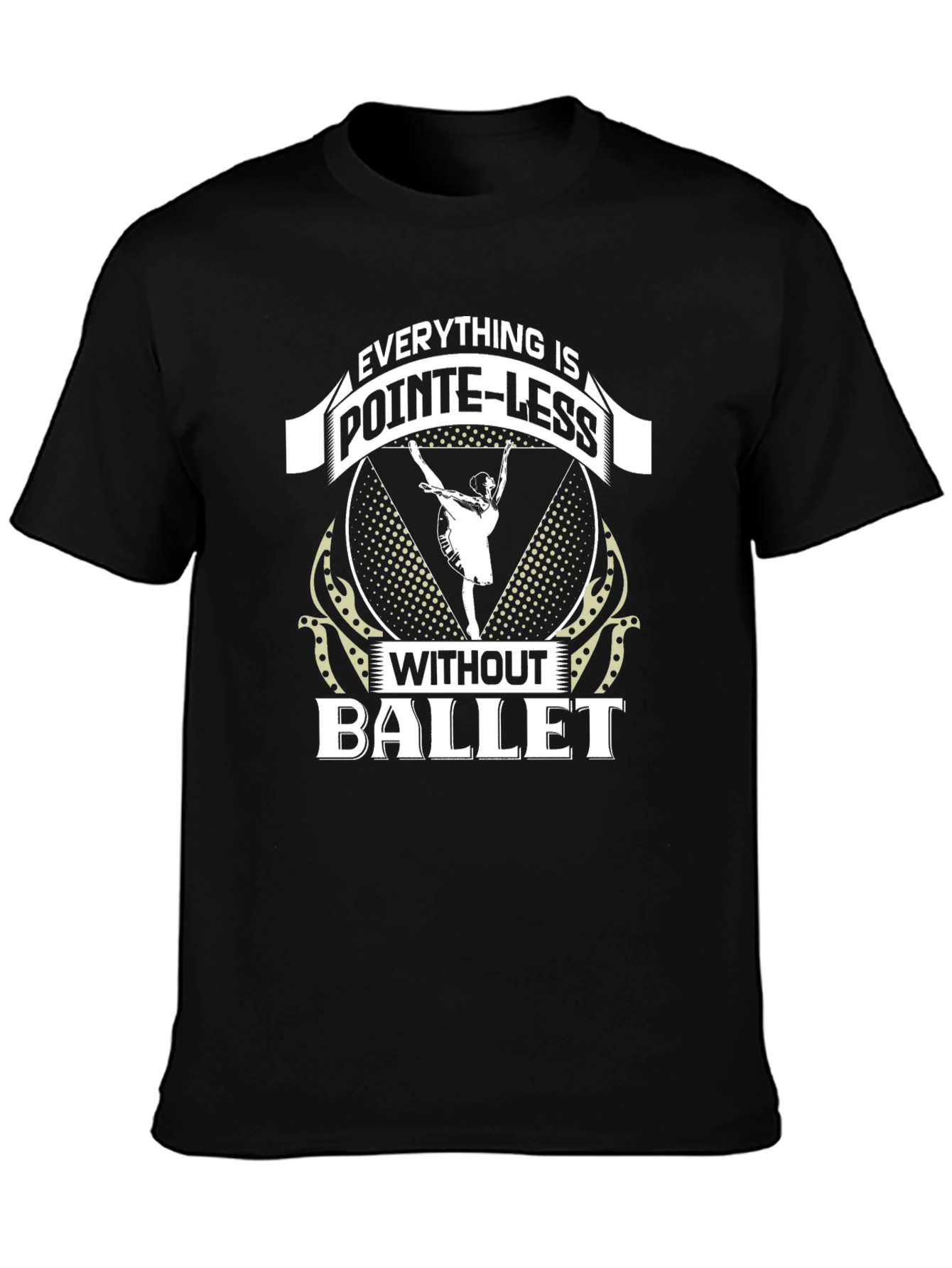 Black Pointe-Less Ballet T-Shirt: Dance Passion Apparel view 3