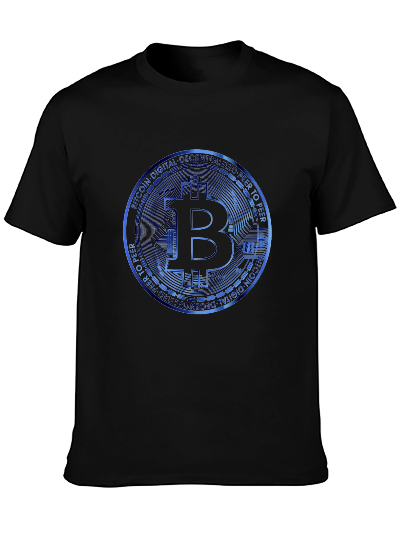 Black Bitcoin Crypto T-Shirt - Digital Decentralized Peer To Peer view 3