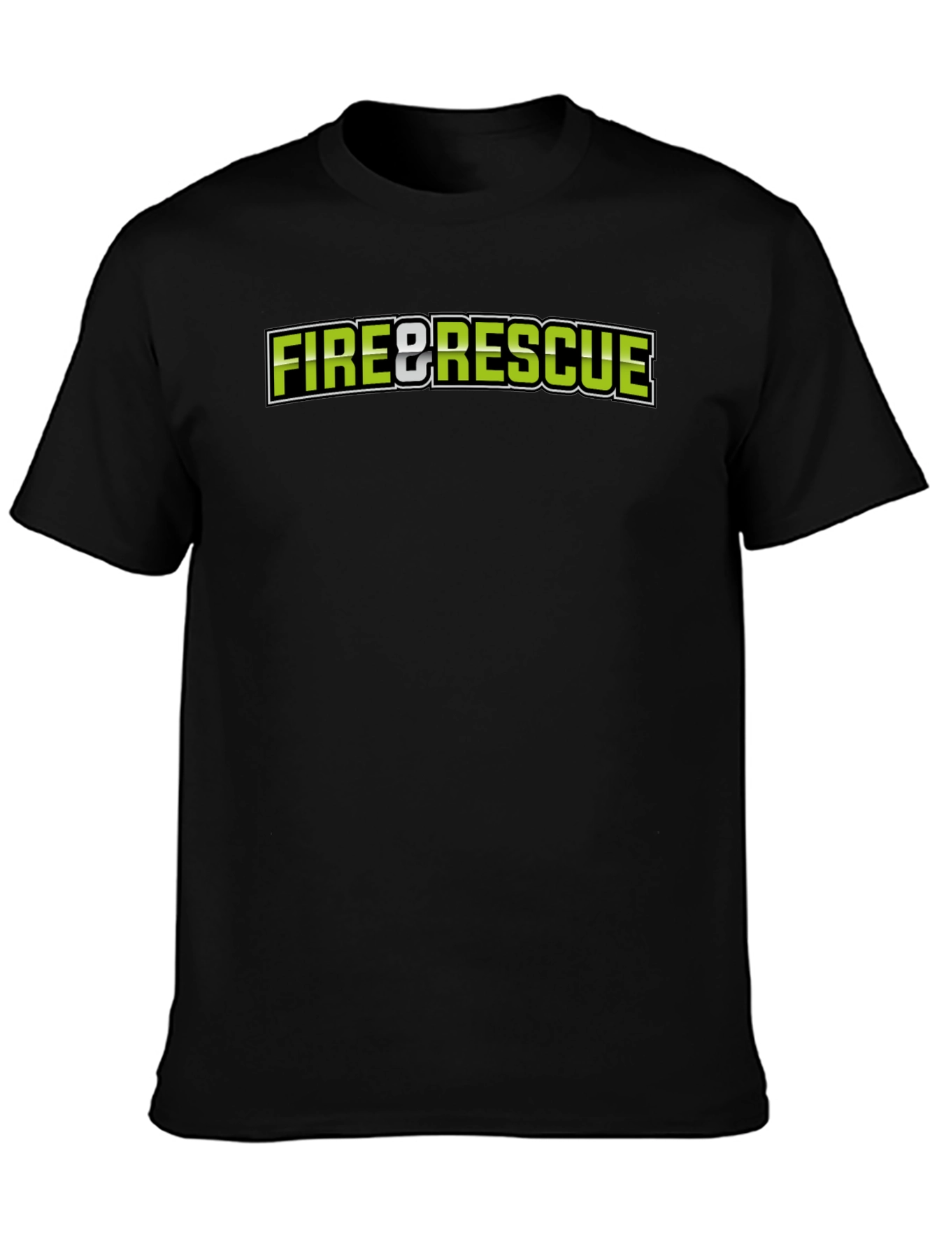 Black Fire & Rescue Black Graphic T-Shirt view 3