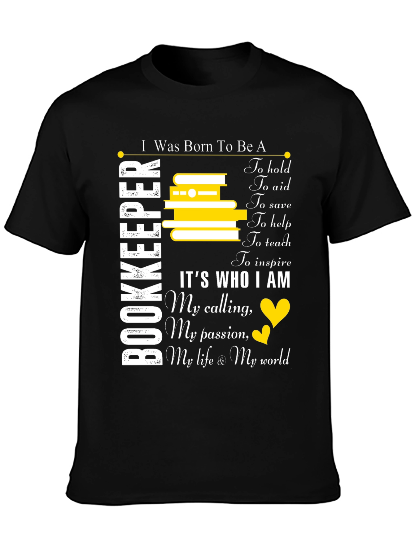 Black Bookkeeper Gift T-Shirt: Born To Be A Bookkeeper view 3