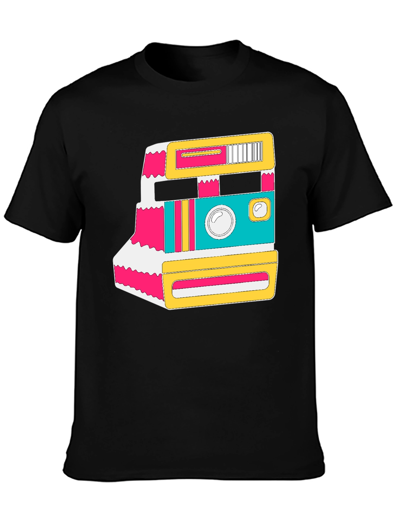 Black Retro Camera Graphic Tee - Black T-Shirt view 3