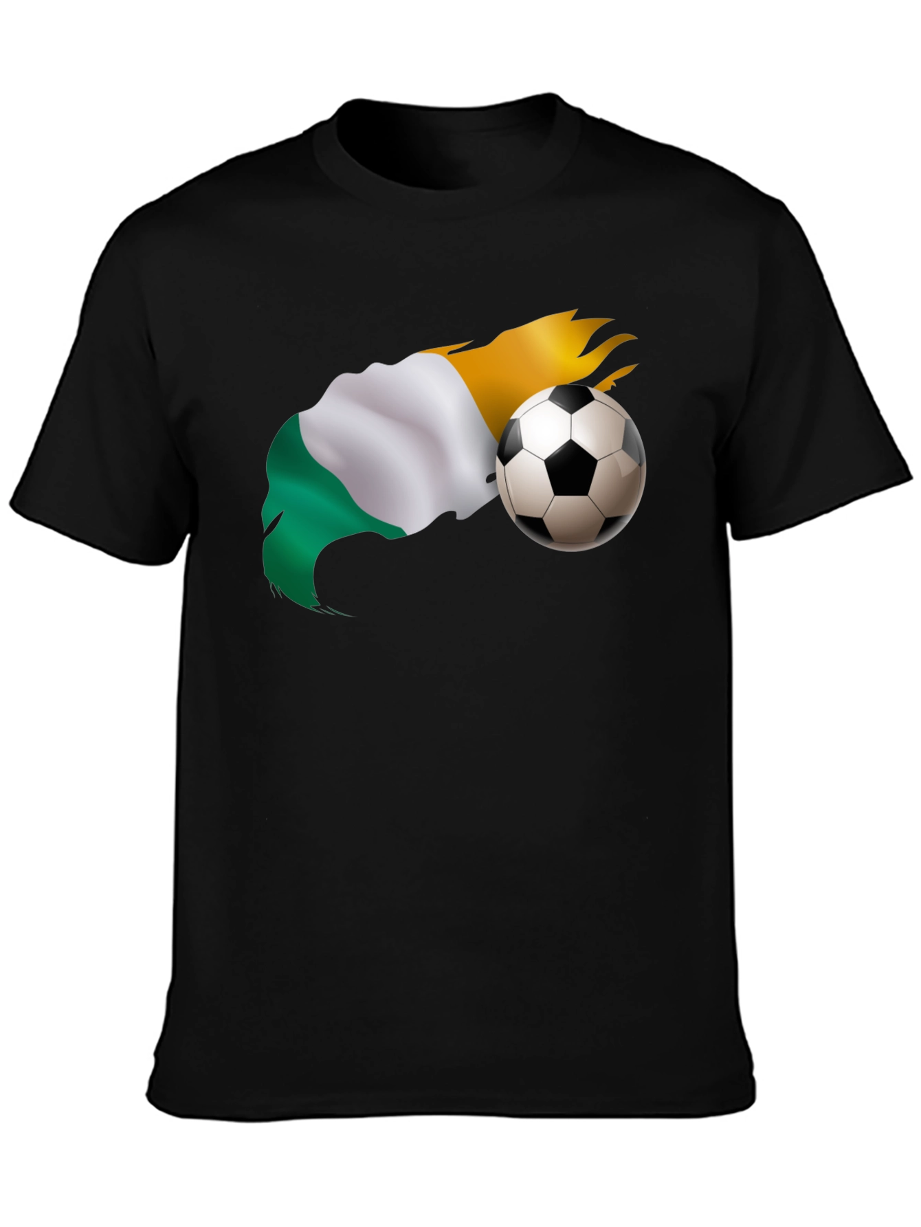 Black Soccer Flag Graphic Tee - Black T-Shirt view 3