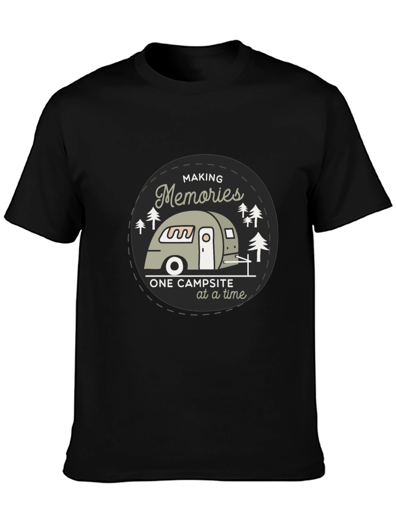 Black Camping Memories T-Shirt - Campground Adventure Tee view 3