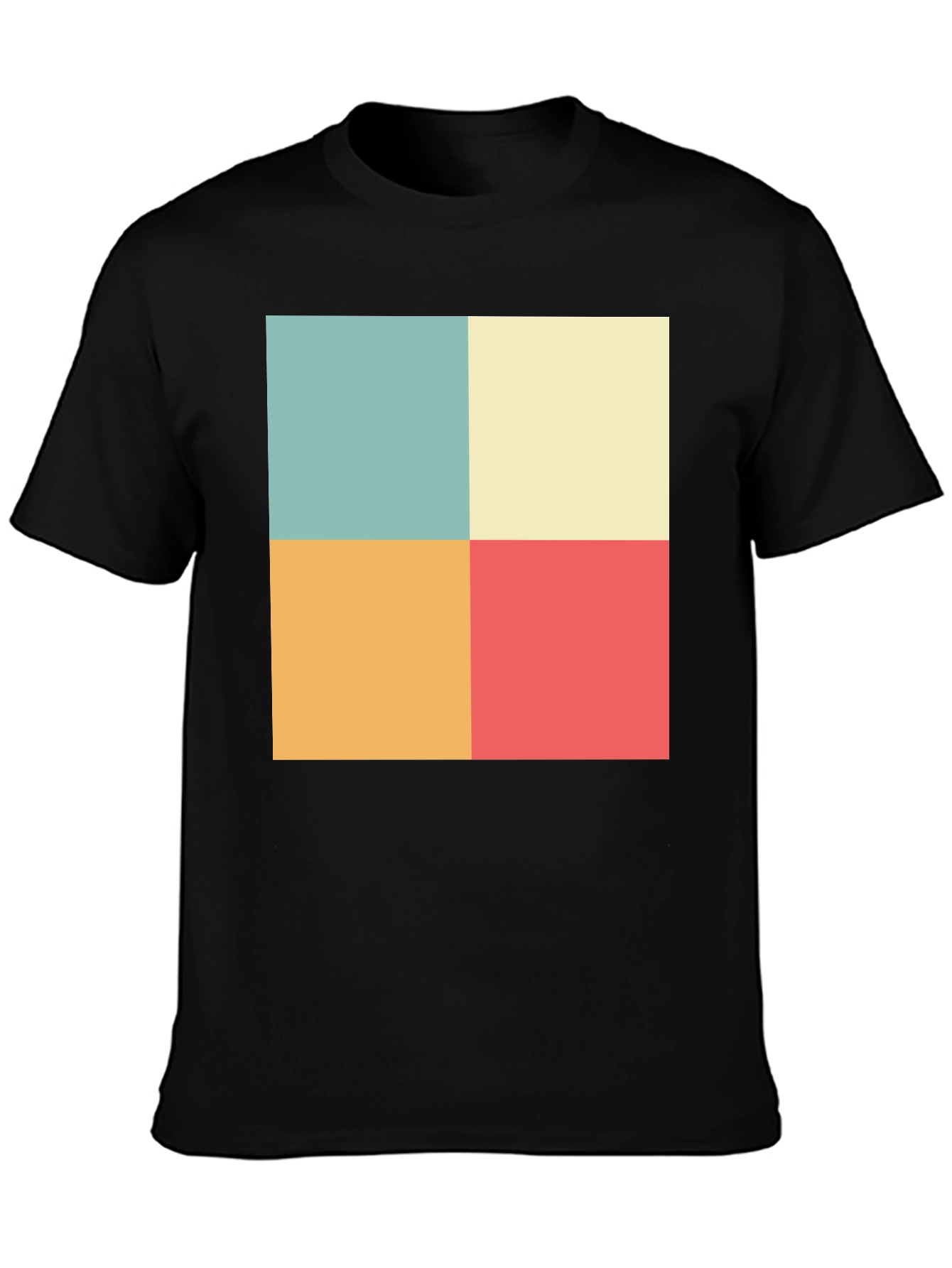Black Retro Color Block T-Shirt view 3