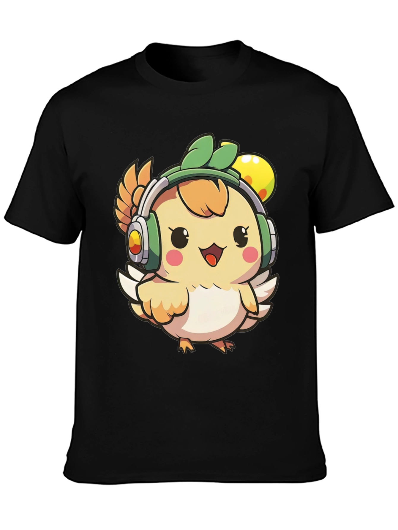 Black Cute Cartoon Chicken T-Shirt view 3