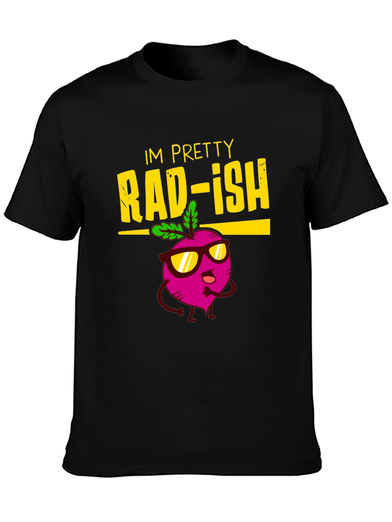Black Rad-ish Graphic Tee - Funny Vegan T-Shirt view 3