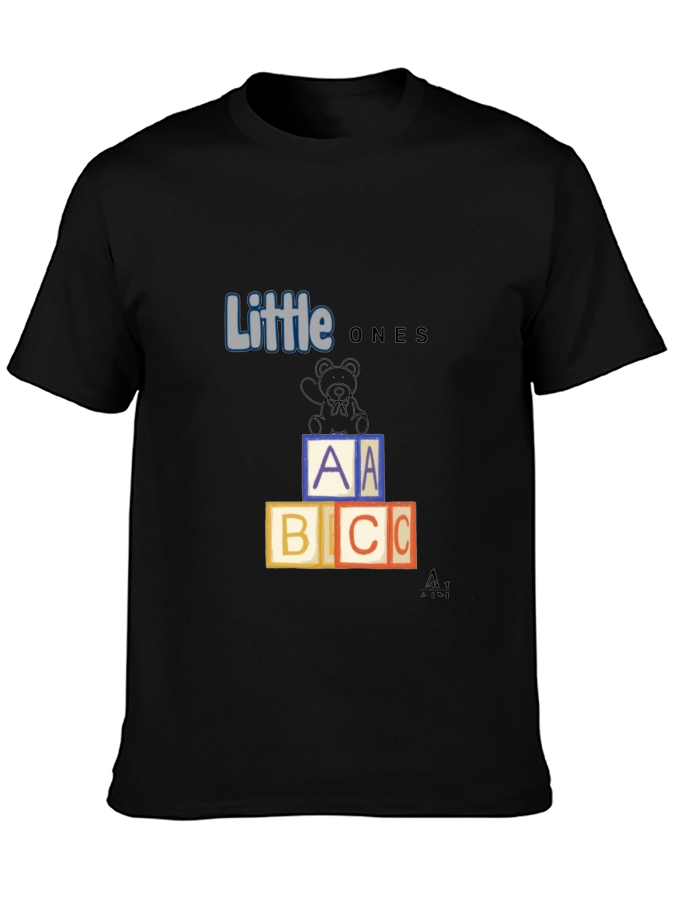 Black Little Ones ABC Blocks Graphic Tee view 3