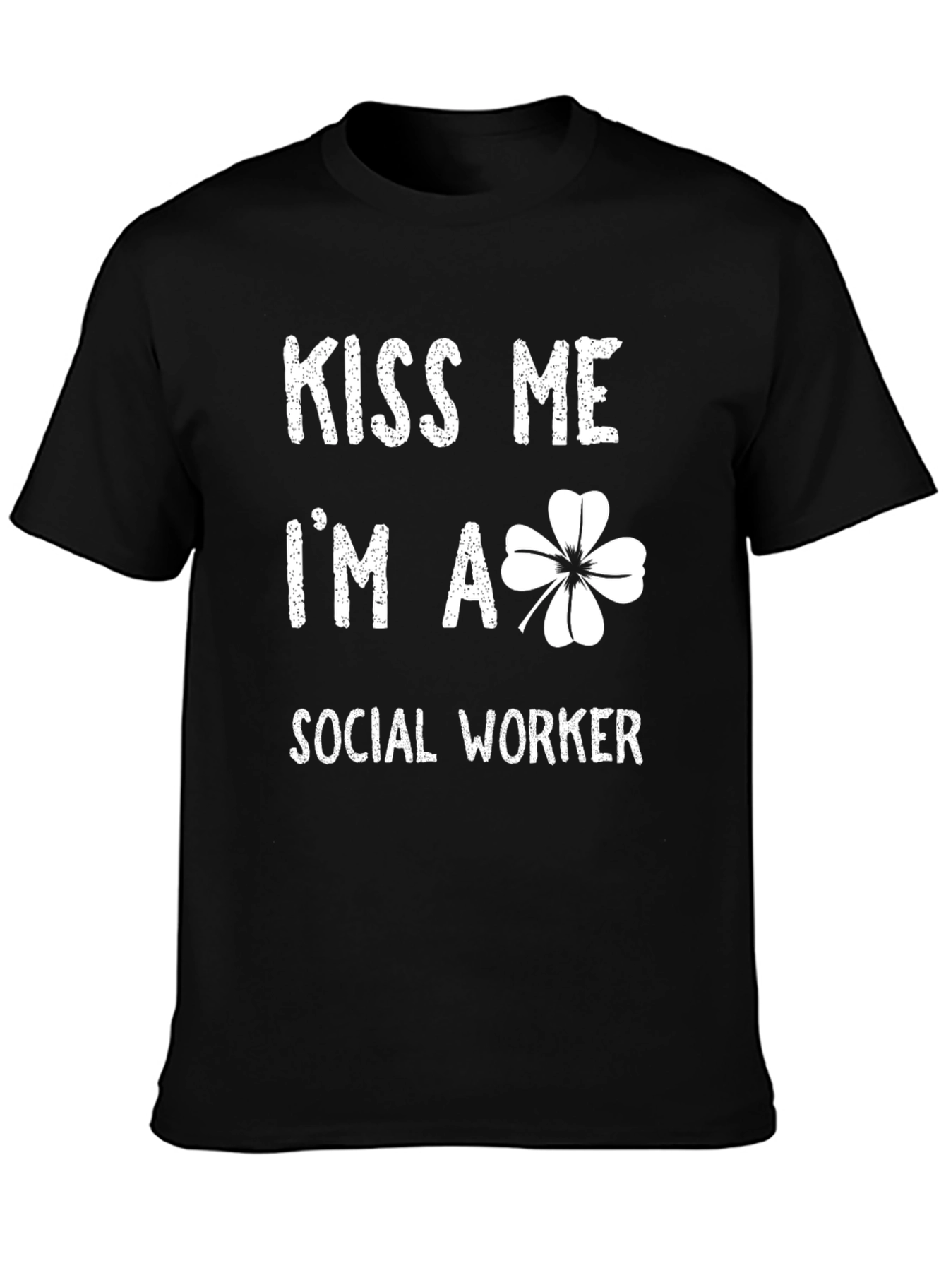 Black Kiss Me I'm A Social Worker Black T-Shirt view 3