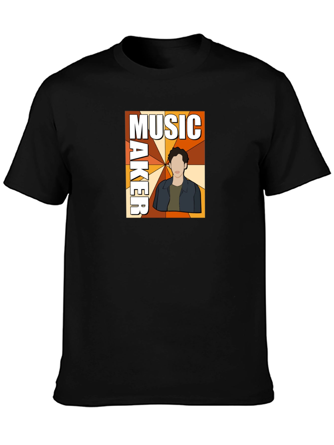 Black Music Maker Graphic Print Black T-Shirt view 3