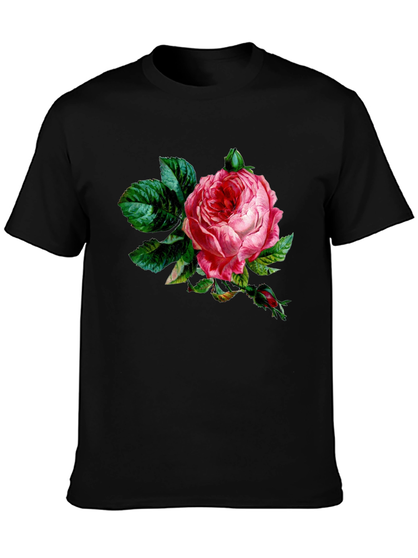 Black Rose Graphic Black T-Shirt view 3