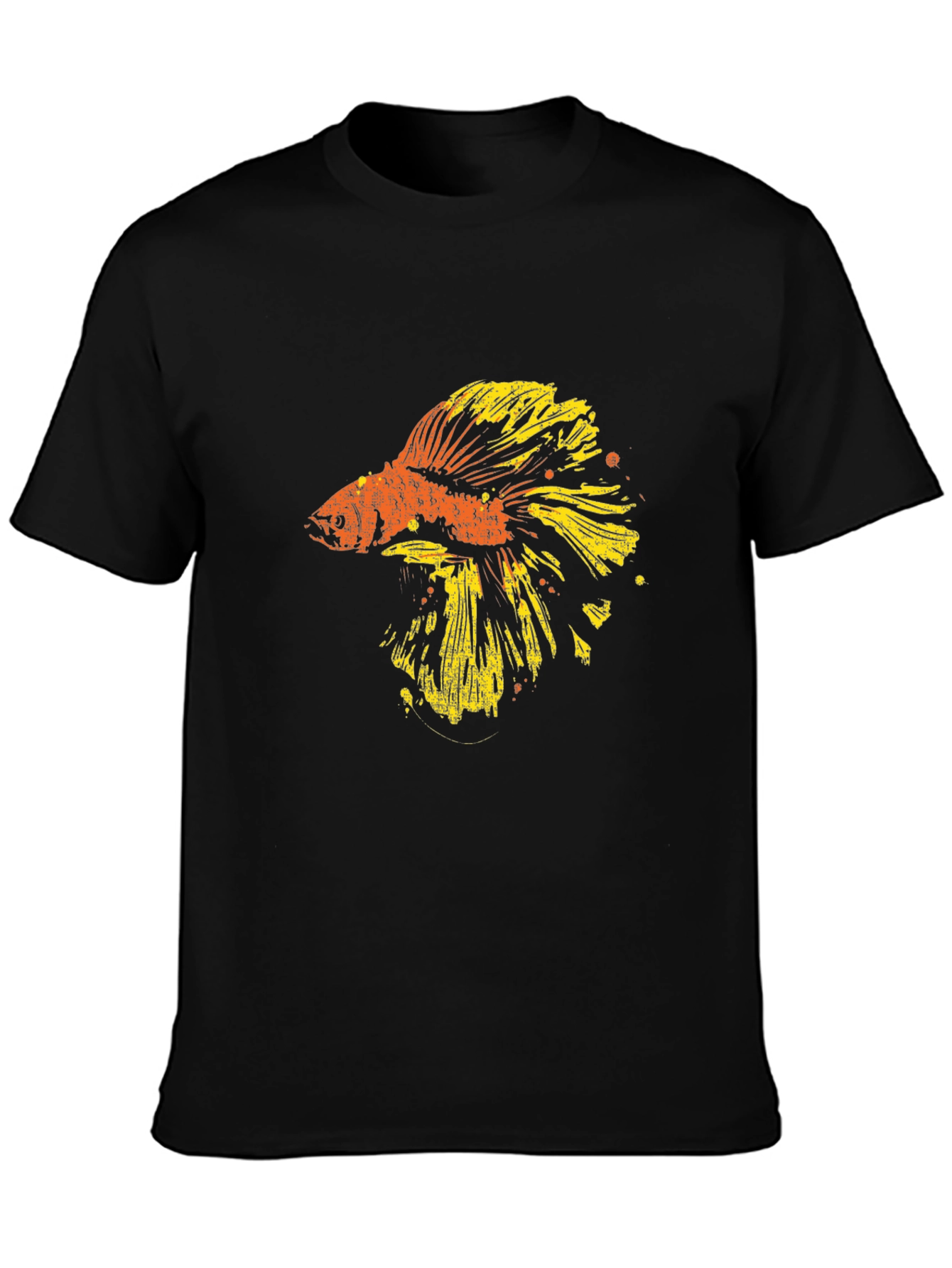 Black Betta Fish Graphic T-Shirt - Black view 3