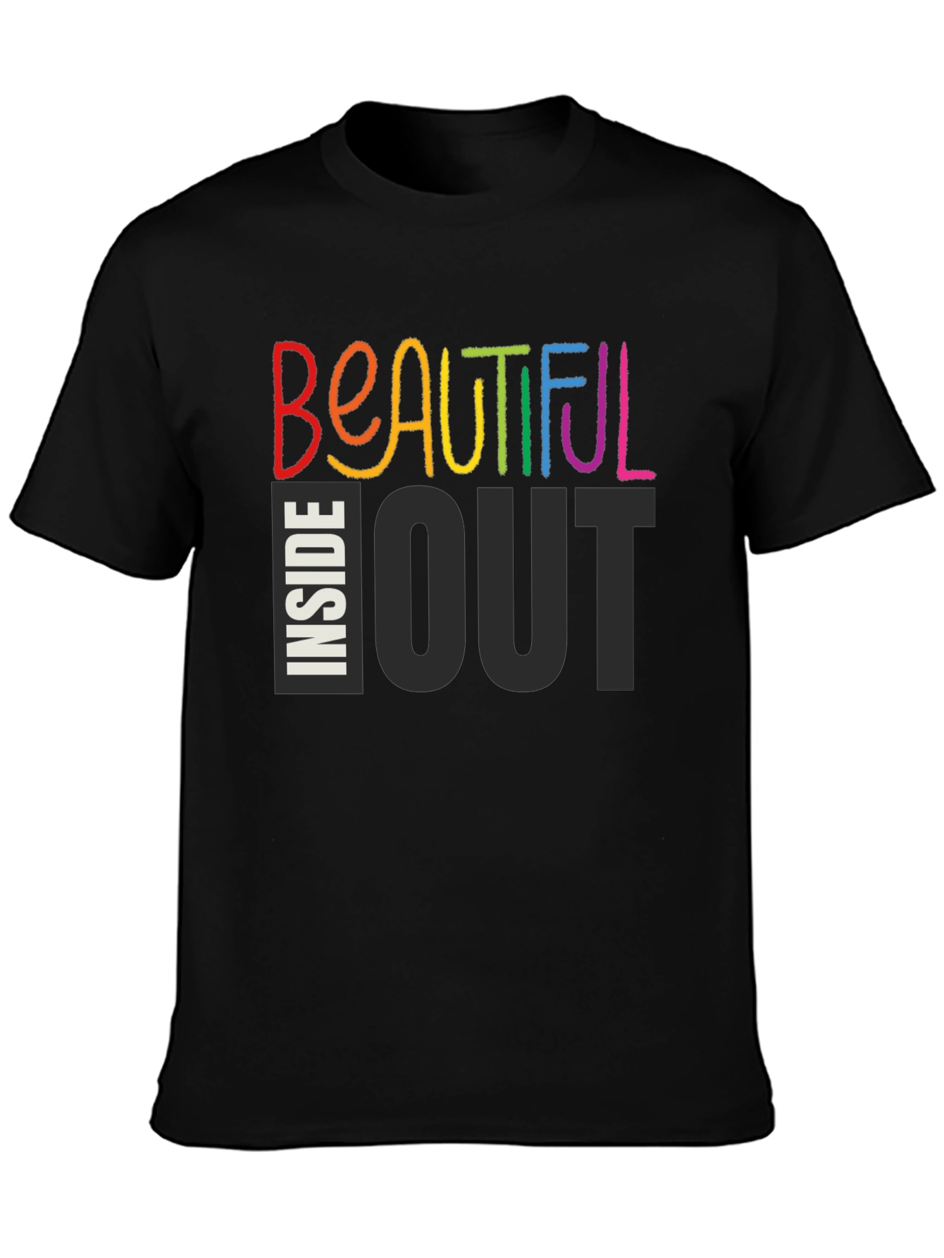Black Beautiful Inside Out Graphic T-Shirt view 3