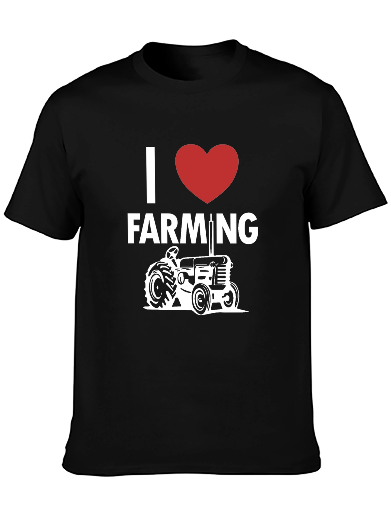 Black I Heart Farming Tractor Graphic T-Shirt view 3