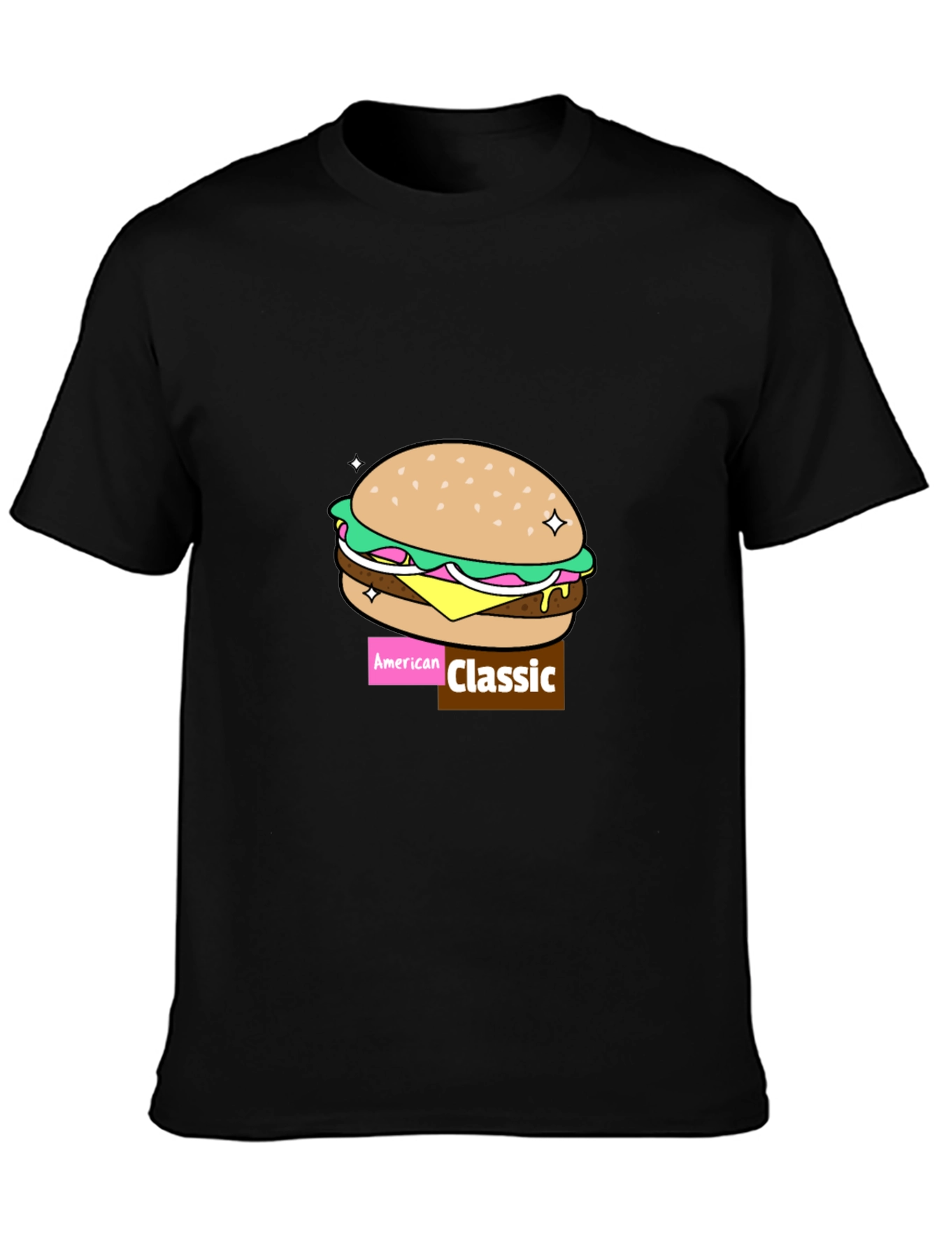 Black American Classic Burger Graphic Tee view 3