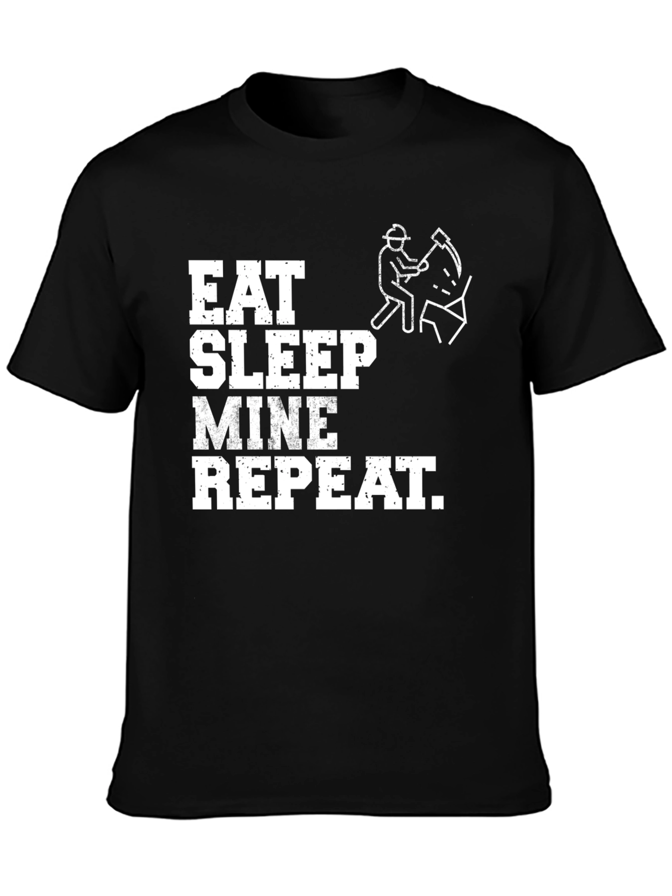 Black Eat Sleep Mine Repeat Graphic Tee - Black T-Shirt view 3