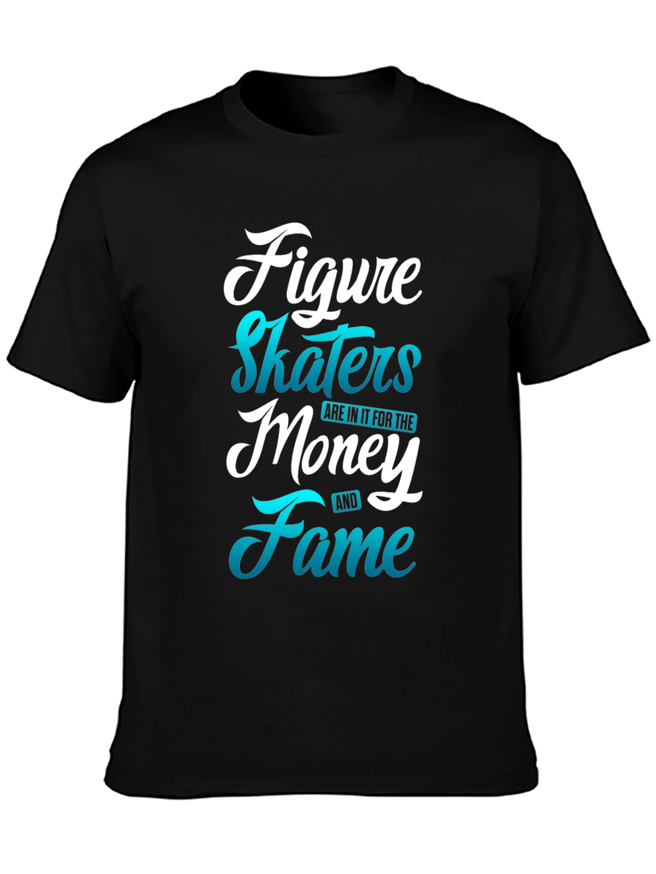 Black Figure Skaters Money Fame T-Shirt view 3