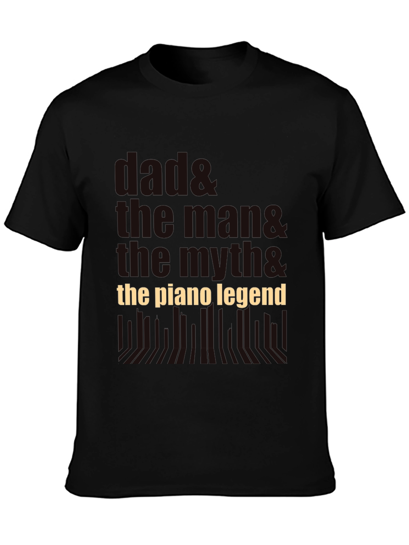 Black Dad Piano Legend Graphic Tee - Father's Day Gift Idea view 3