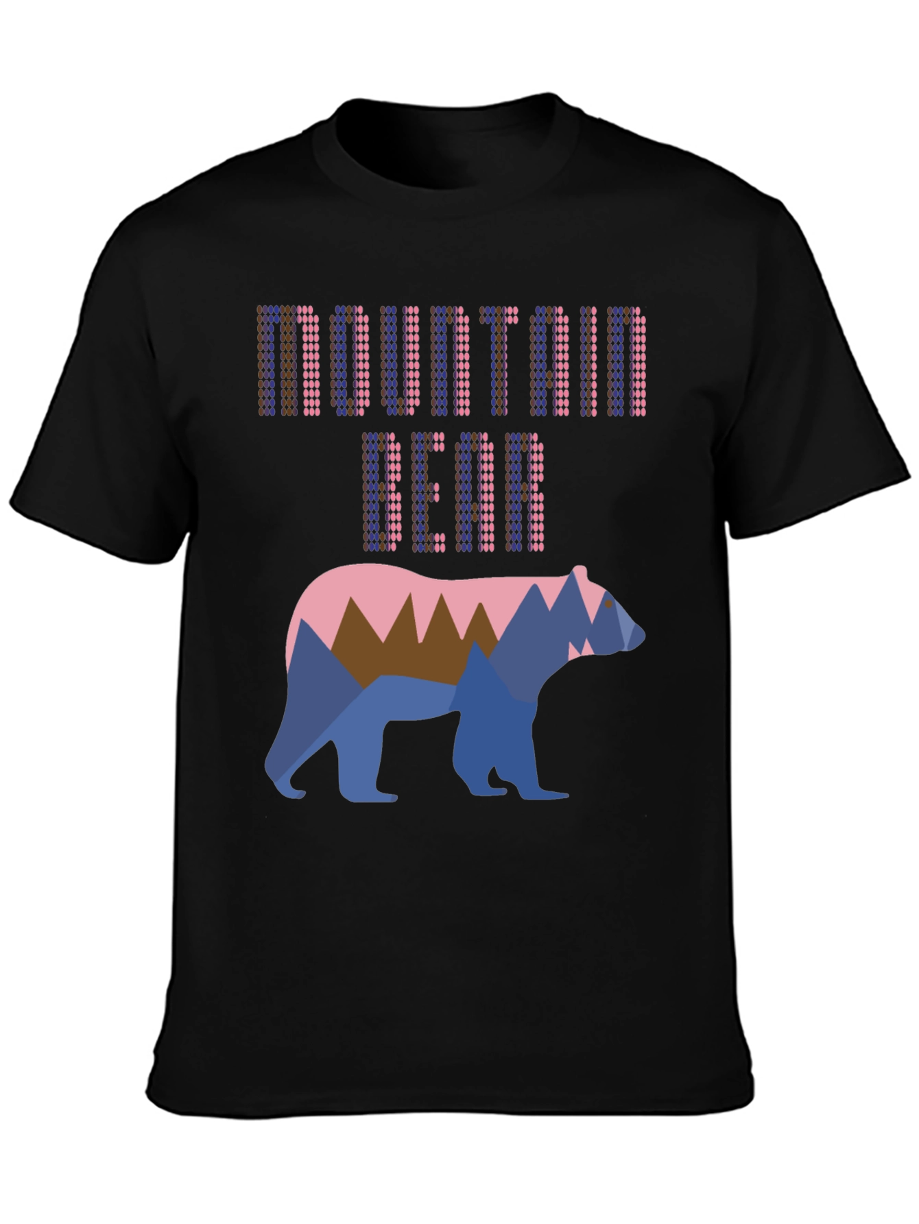 Black Mountain Bear Graphic T-Shirt - Cool Outdoor Design view 3