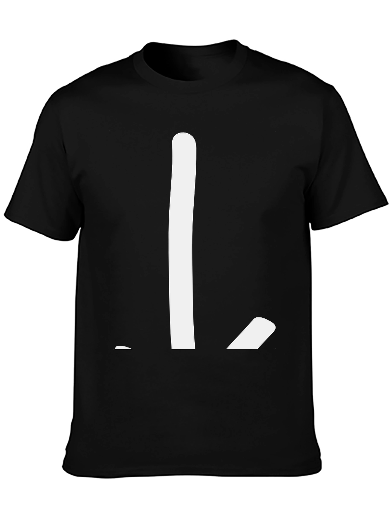 Black Minimalist "L" Graphic Black T-Shirt view 3