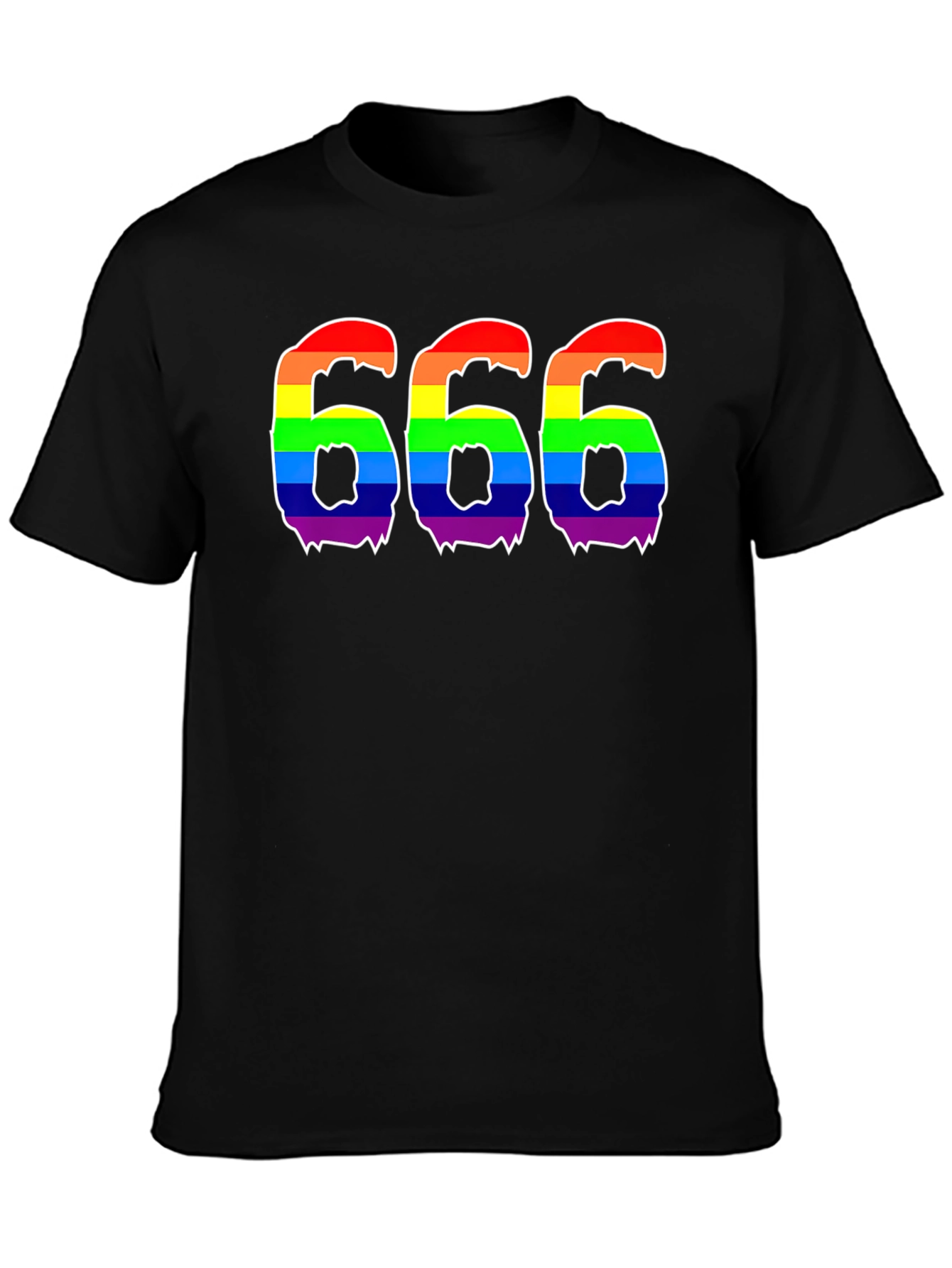 Black Rainbow 666 Graphic T-Shirt - Black Tee view 3