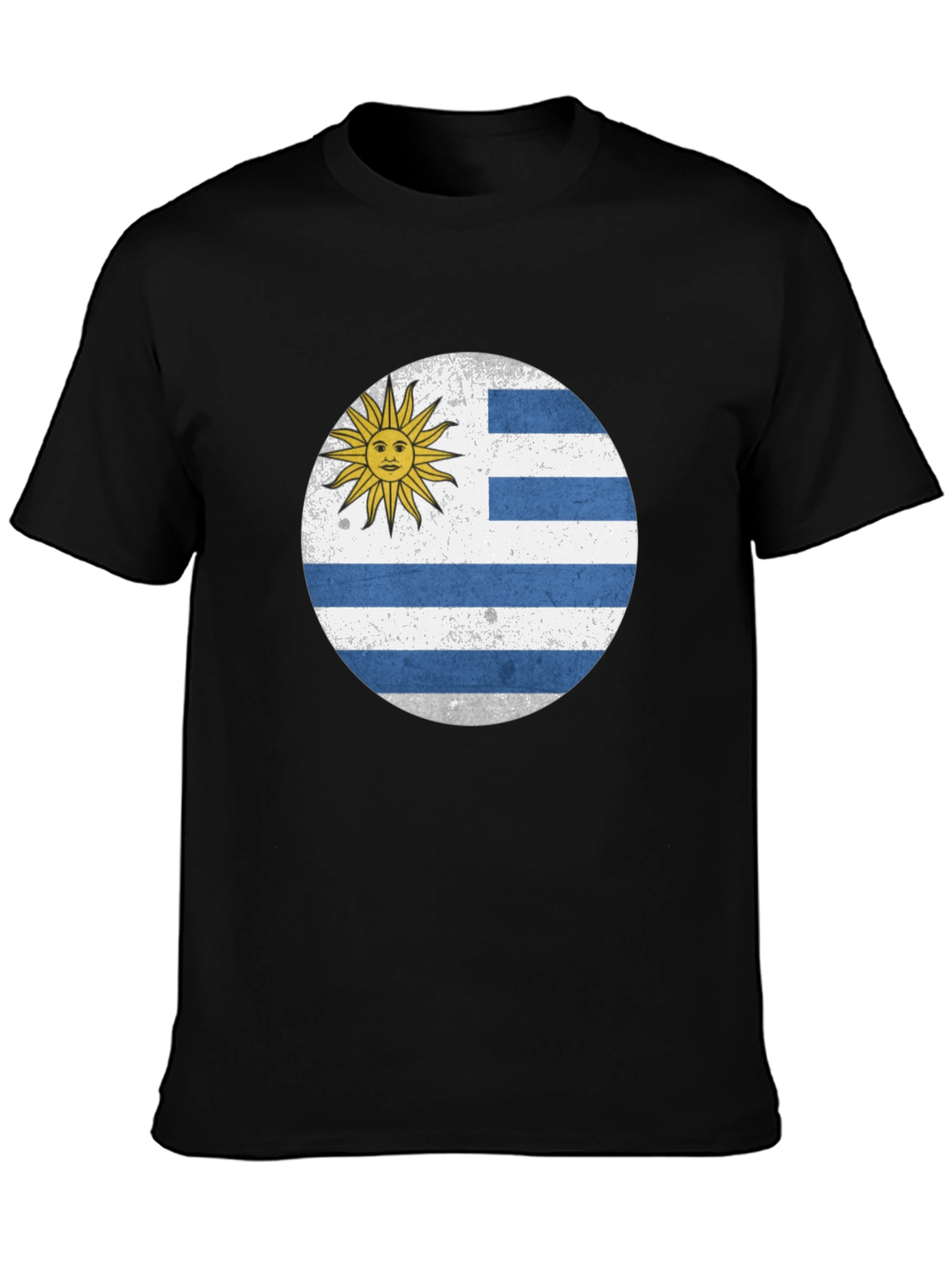 Black Uruguay Flag T-Shirt - Black Graphic Tee view 3