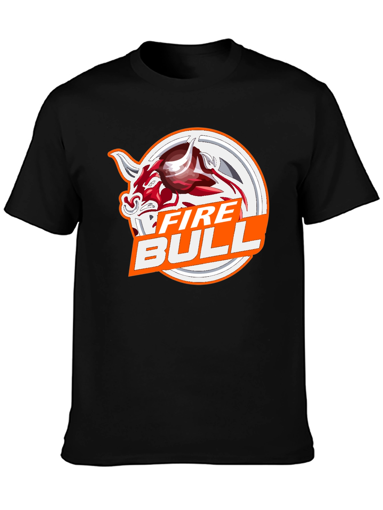 Black Fire Bull Graphic Tee - Stylish Black Cotton T-Shirt view 3