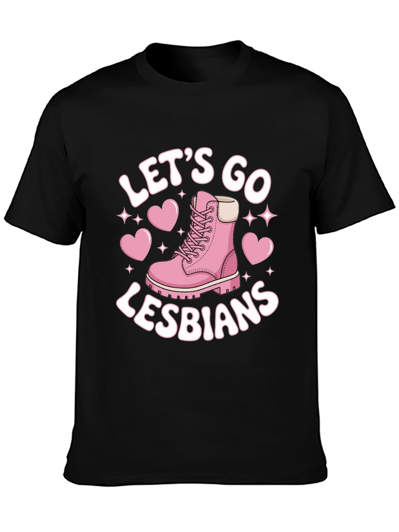 Black Let's Go Lesbians T-Shirt view 3