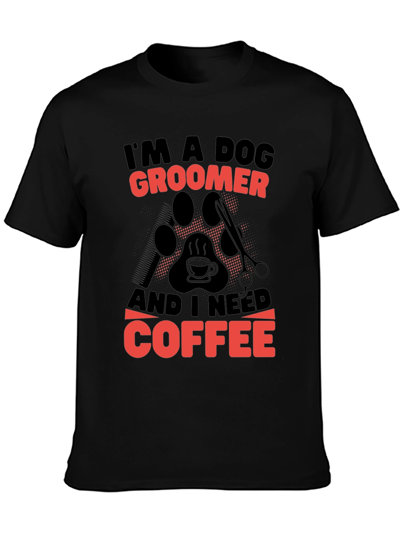 Black Dog Groomer Coffee T-Shirt view 3