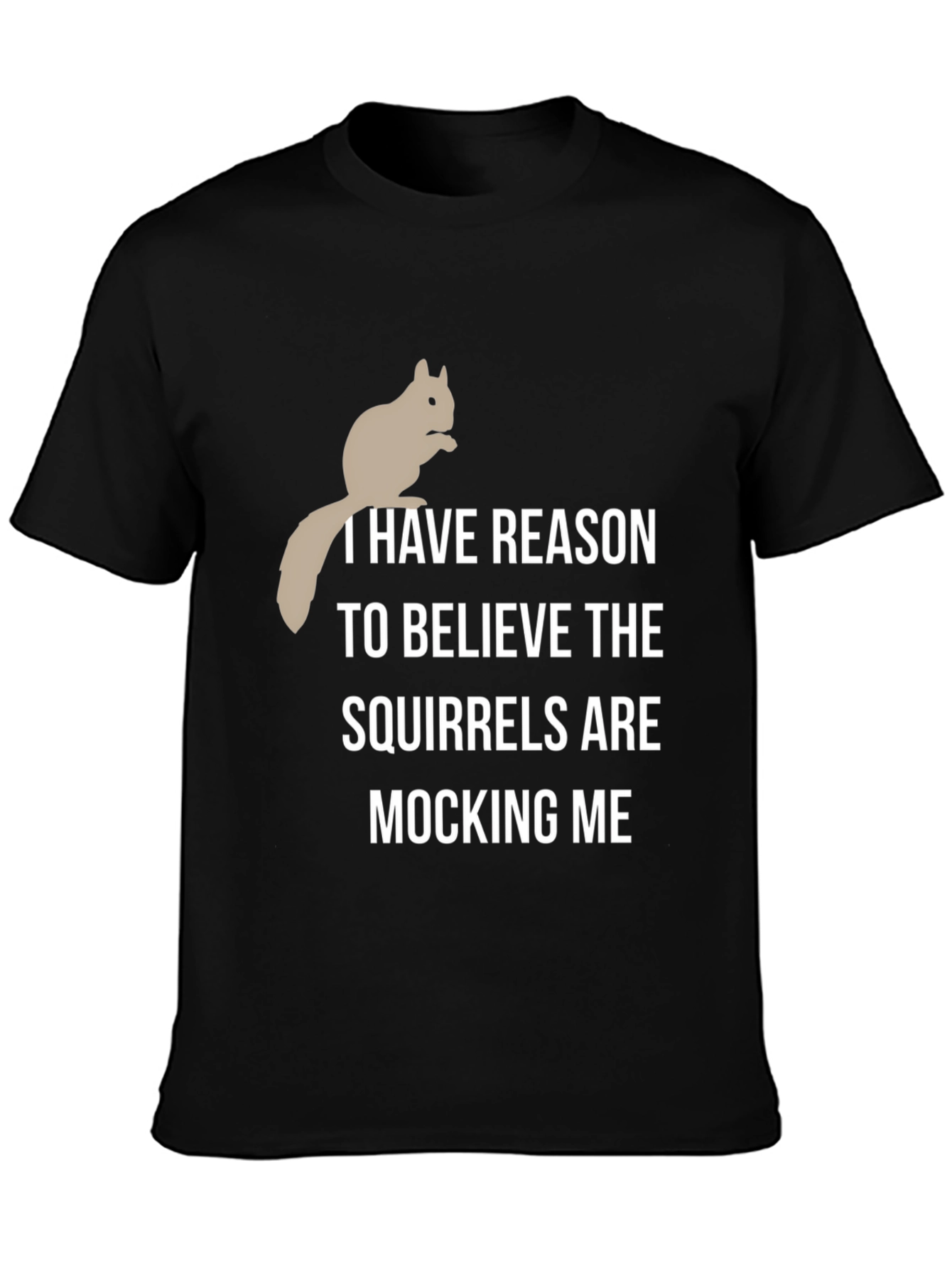 Black Squirrel Mocking T-Shirt - Humorous Graphic Tee view 3