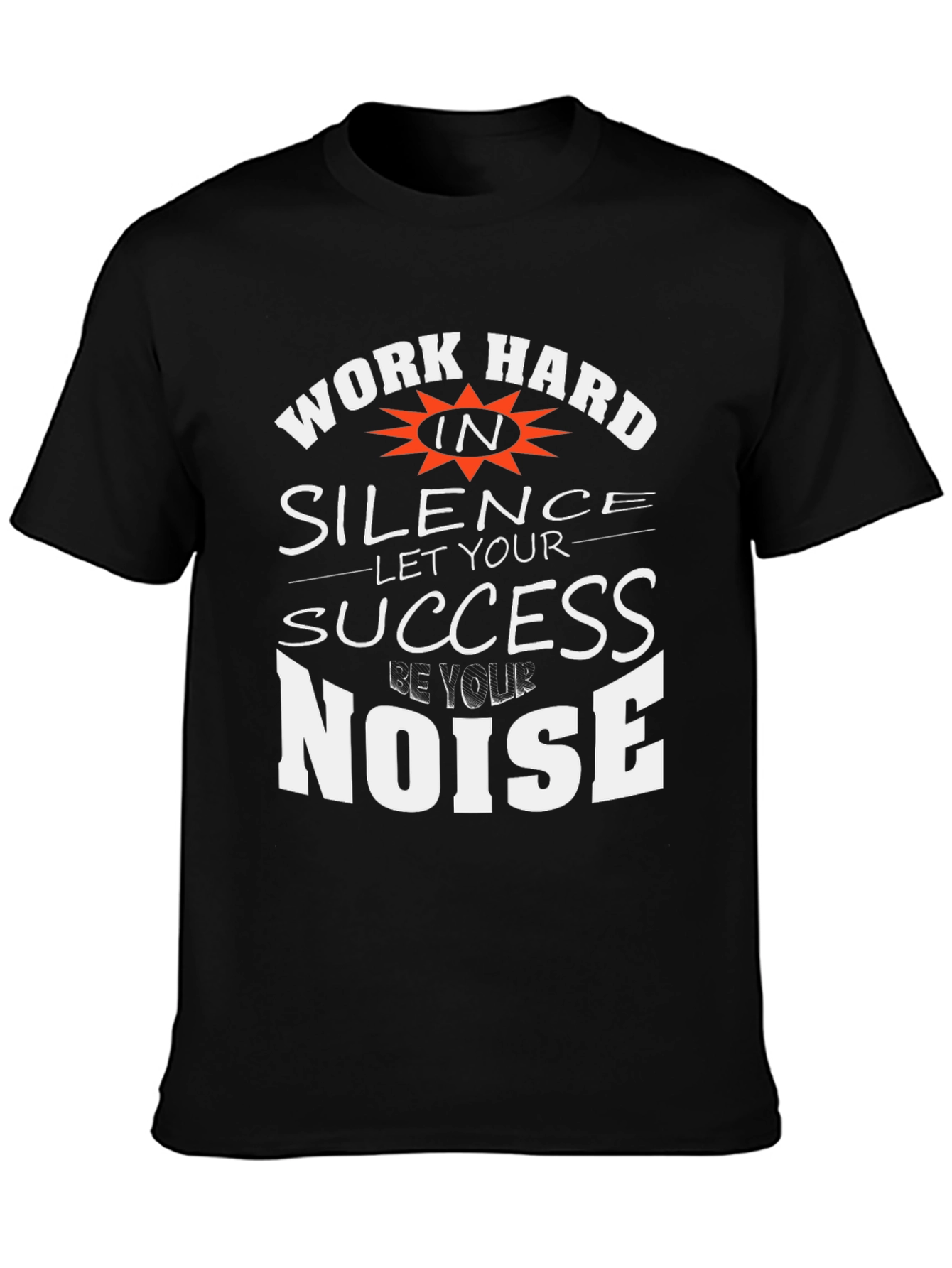 Black Work Hard in Silence Graphic Tee view 3