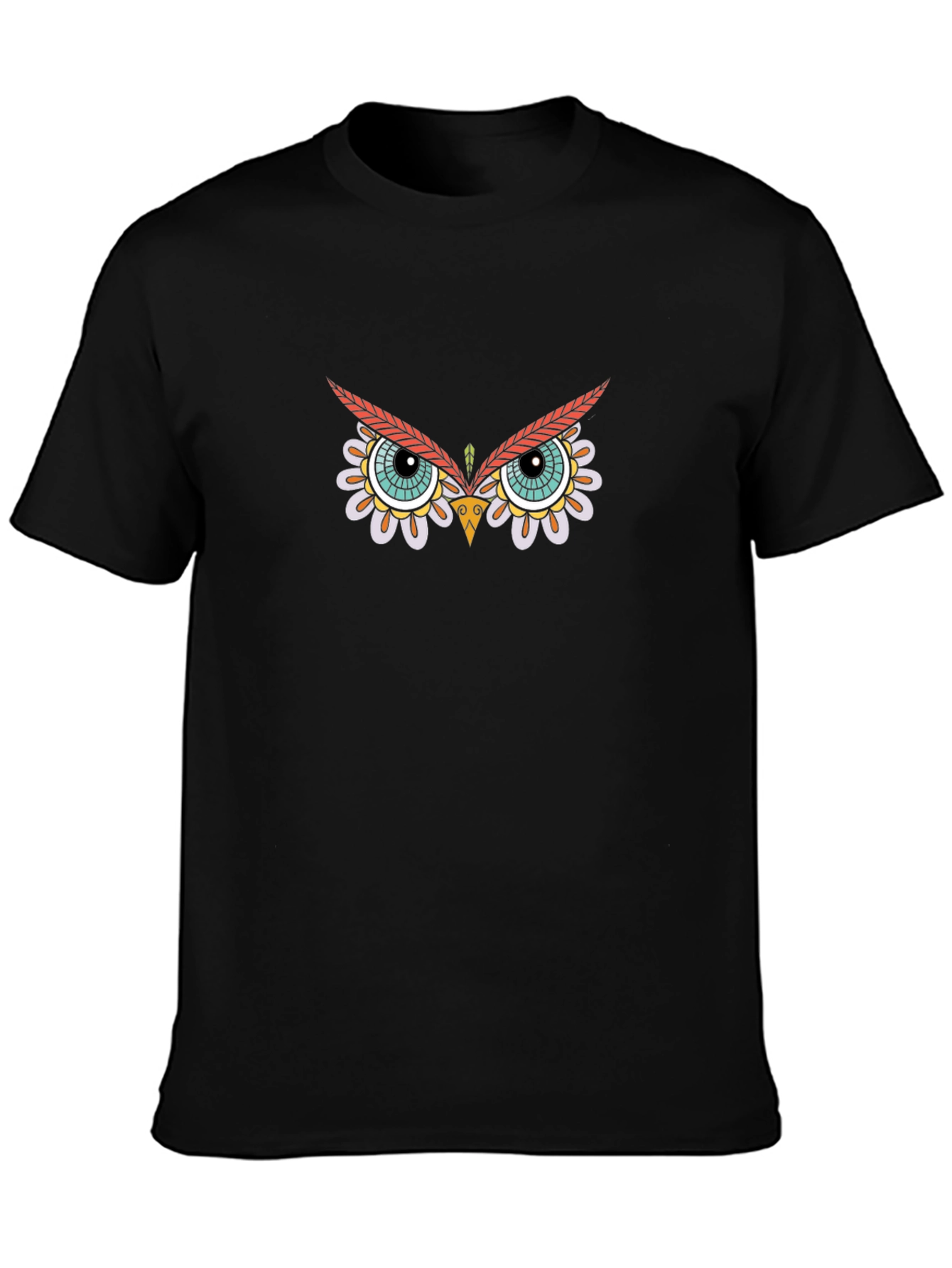 Black Owl Eyes Graphic Tee - Unique Bird Lover Design view 3