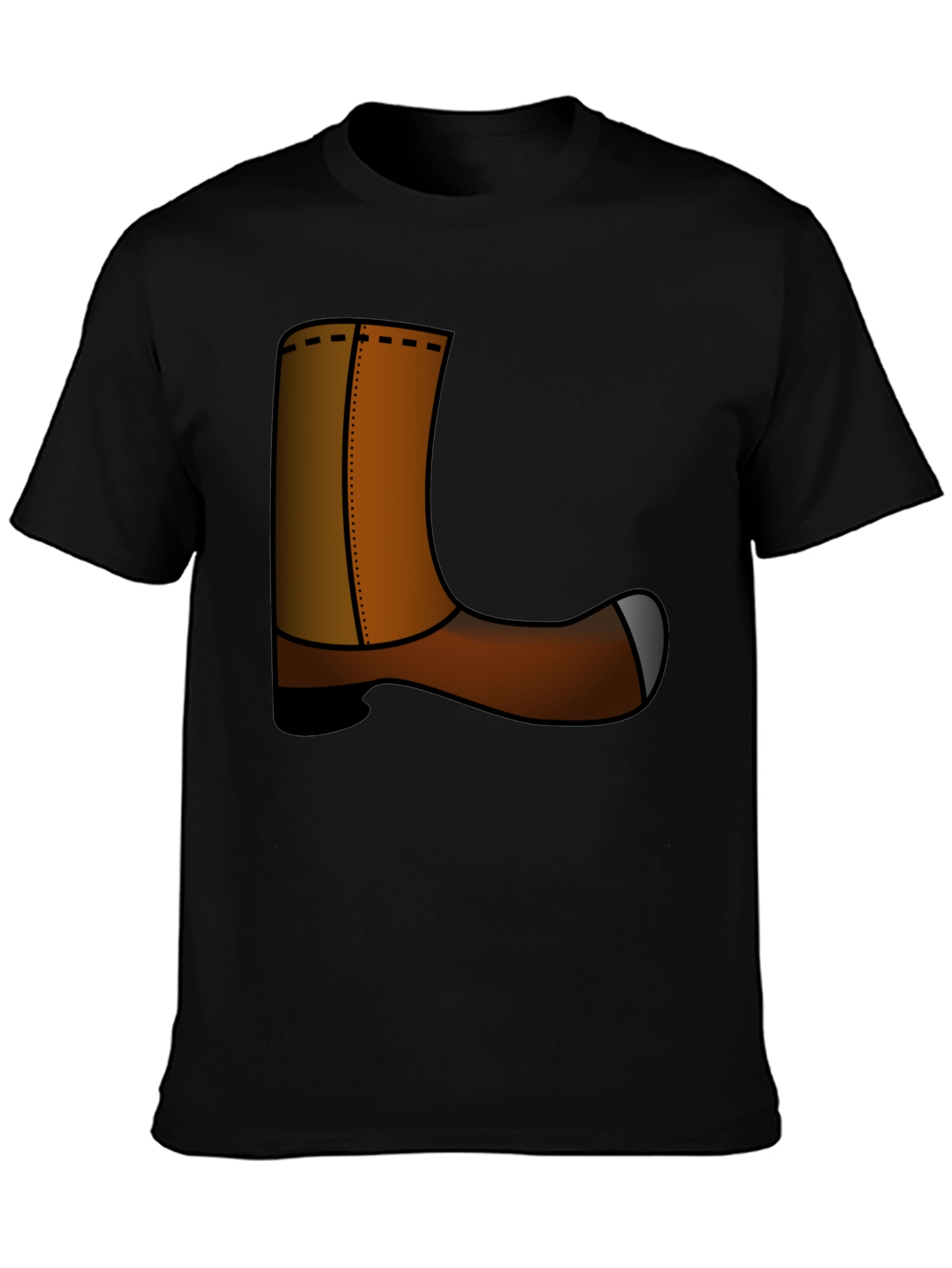 Black Novelty Cowboy Boot Graphic Tee - Unisex view 3