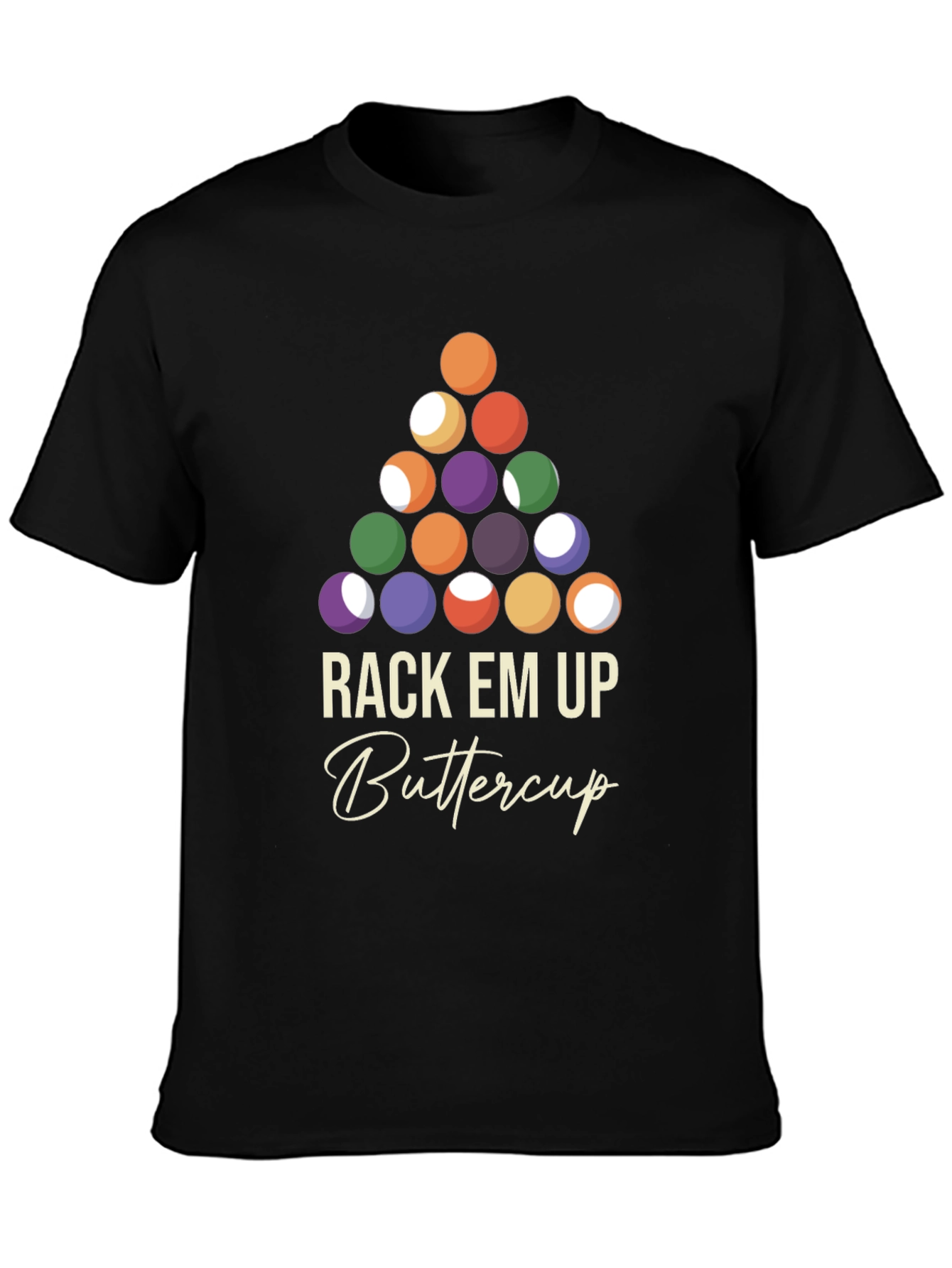 Rack 'Em Up Buttercup T-Shirt - Billiards Design - 3
