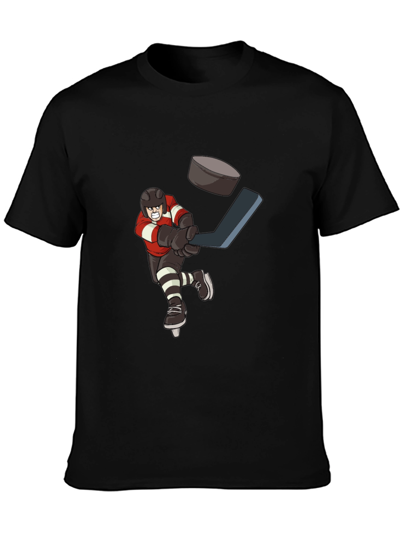 Black Hockey Player T-Shirt view 3