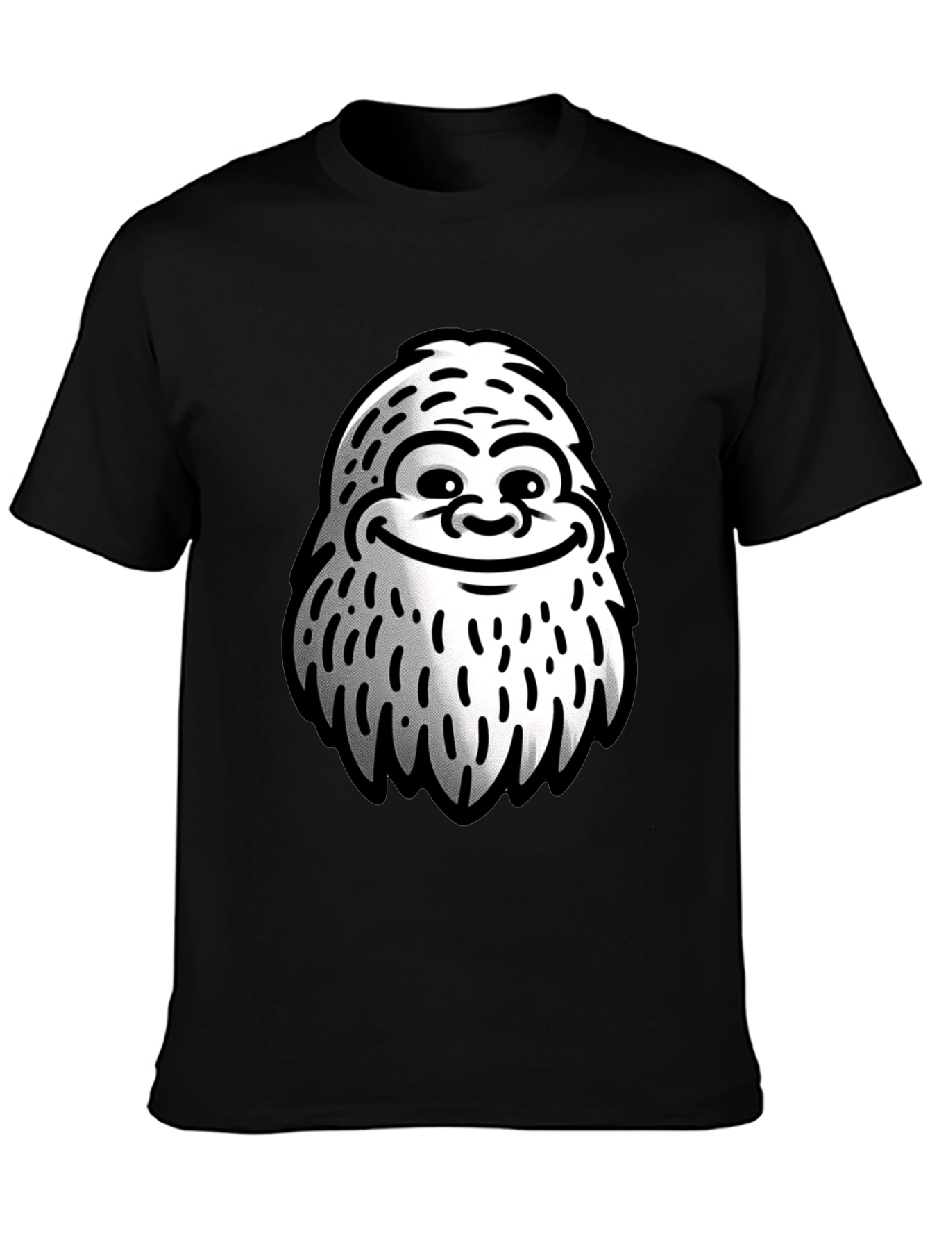 Black Funny Yeti Graphic T-Shirt - Black Cotton Tee view 3