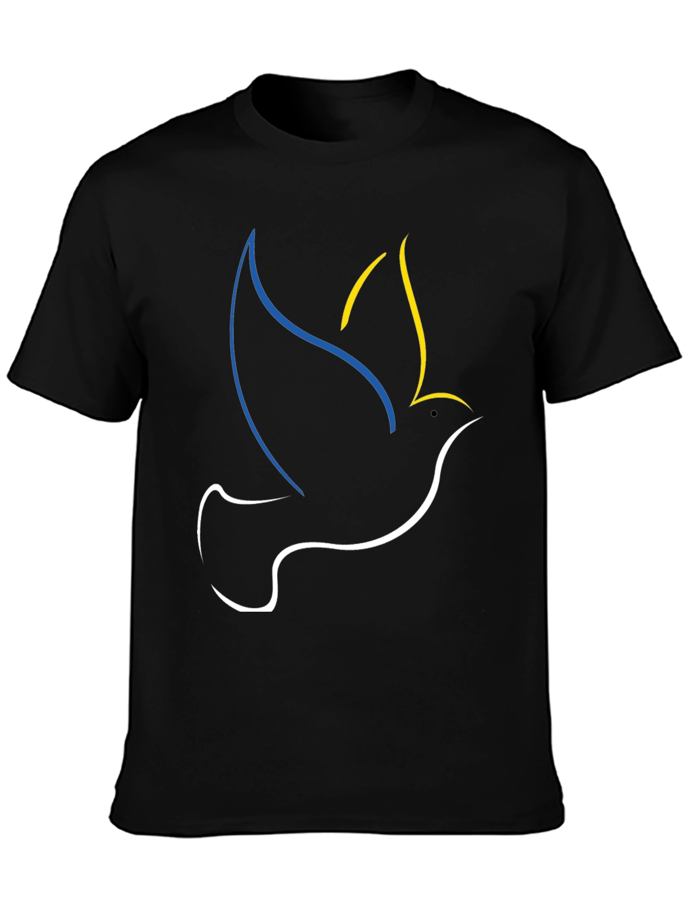 Black Ukraine Dove Peace T-Shirt Black view 3